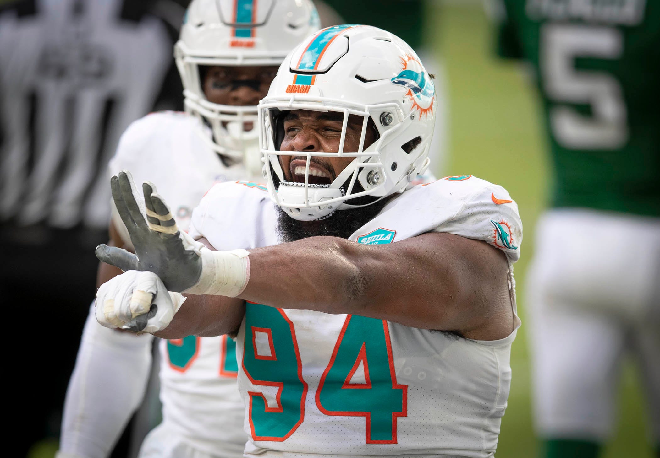 Dolphins DT Christian Wikins against the Jets in 2020