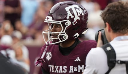 Aggies WR KC Concepcion against USTA in summer 2025