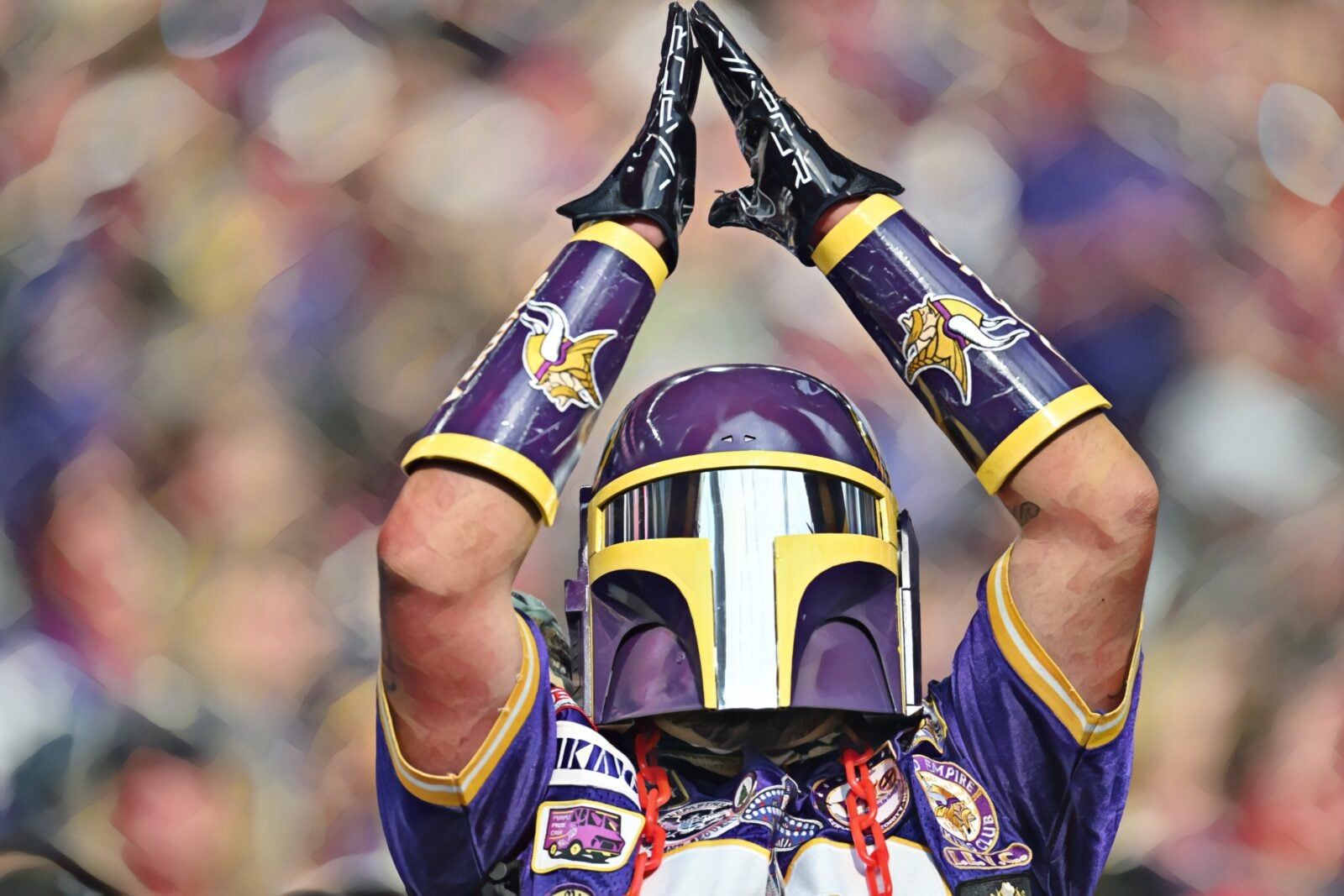 Minnesota Vikings fan in the stands during a game at U.S. Bank Stadium in Minneapolis.