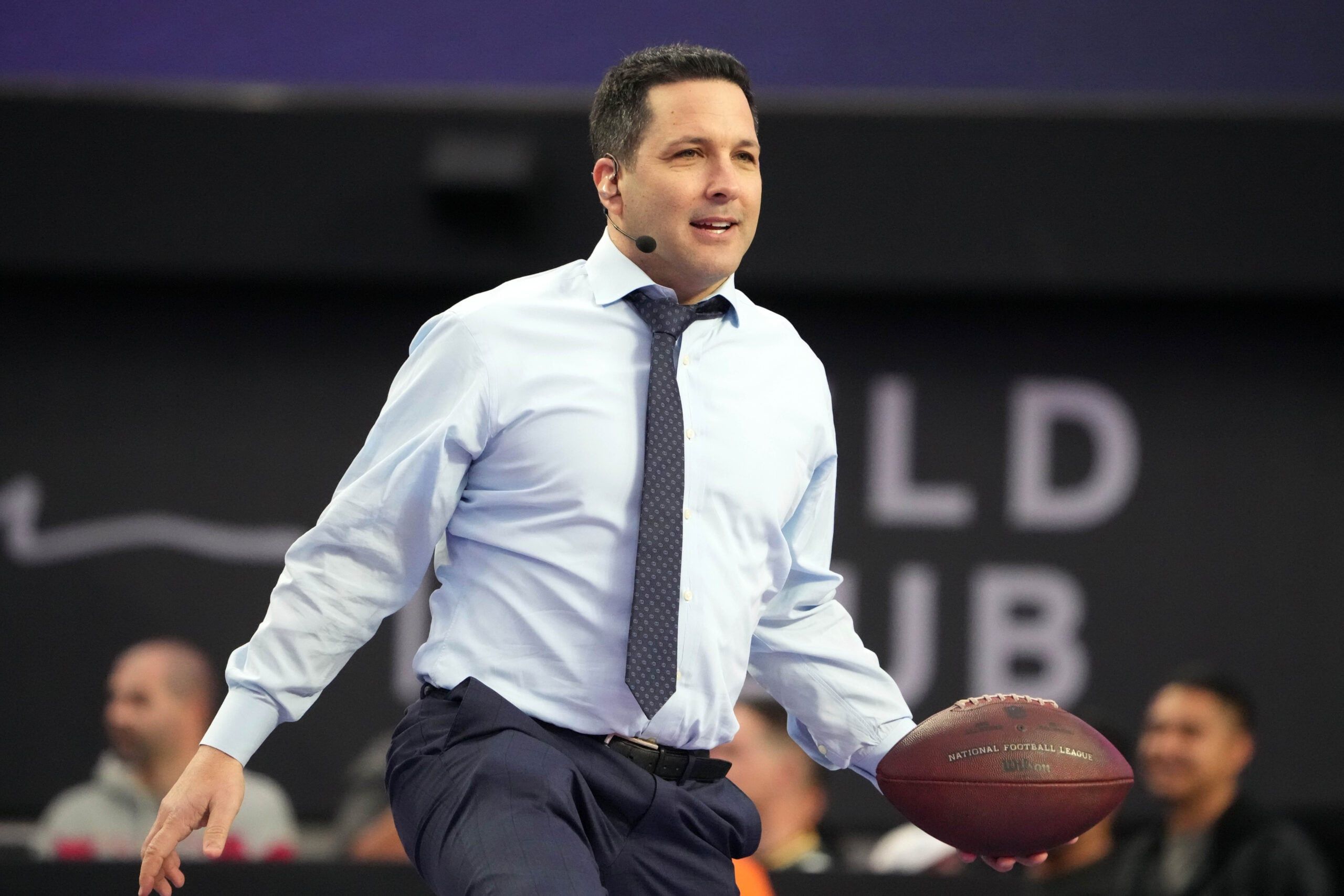 Adam Schefter on field during Pro Bowl Games at Allegiant Stadium