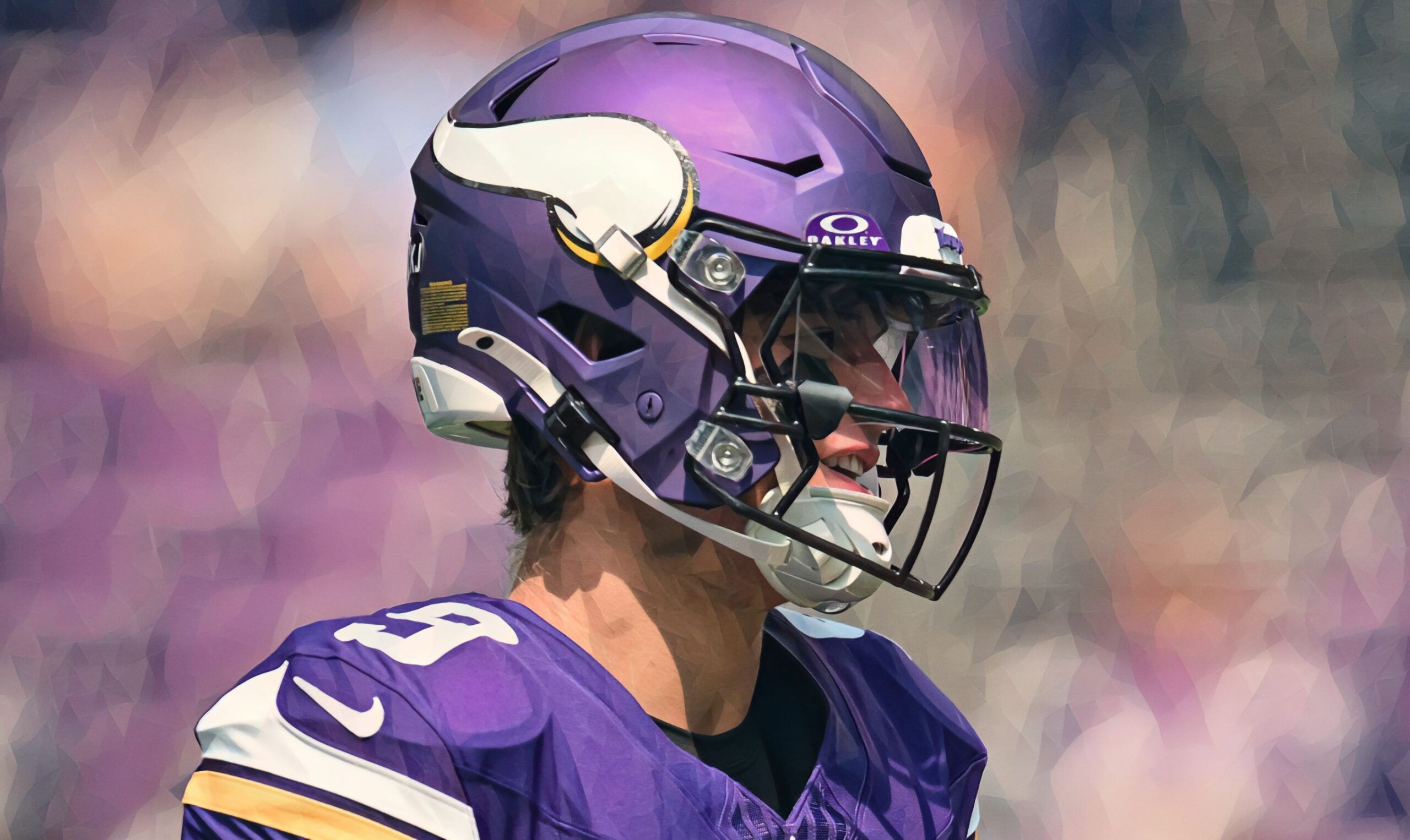 J.J. McCarthy warms up before the Vikings’ preseason game against the Raiders at U.S. Bank Stadium.