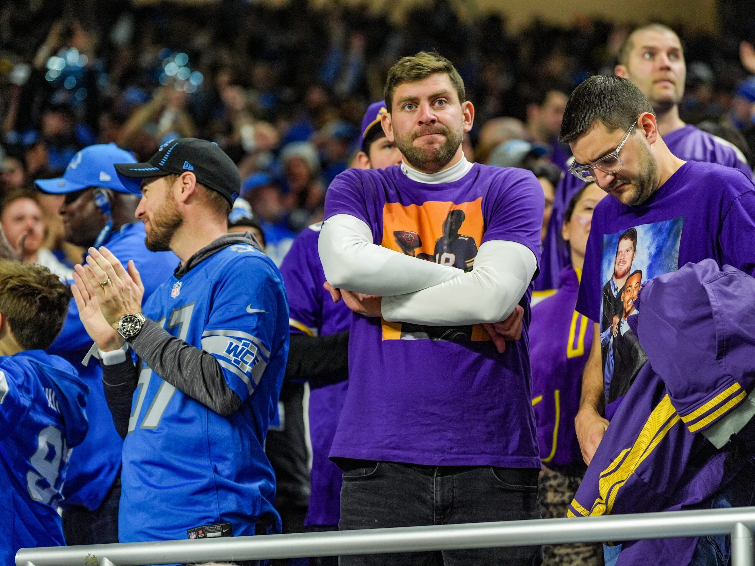 Fans look on as the Lions clinch the NFC North against the Vikings at Ford Field.