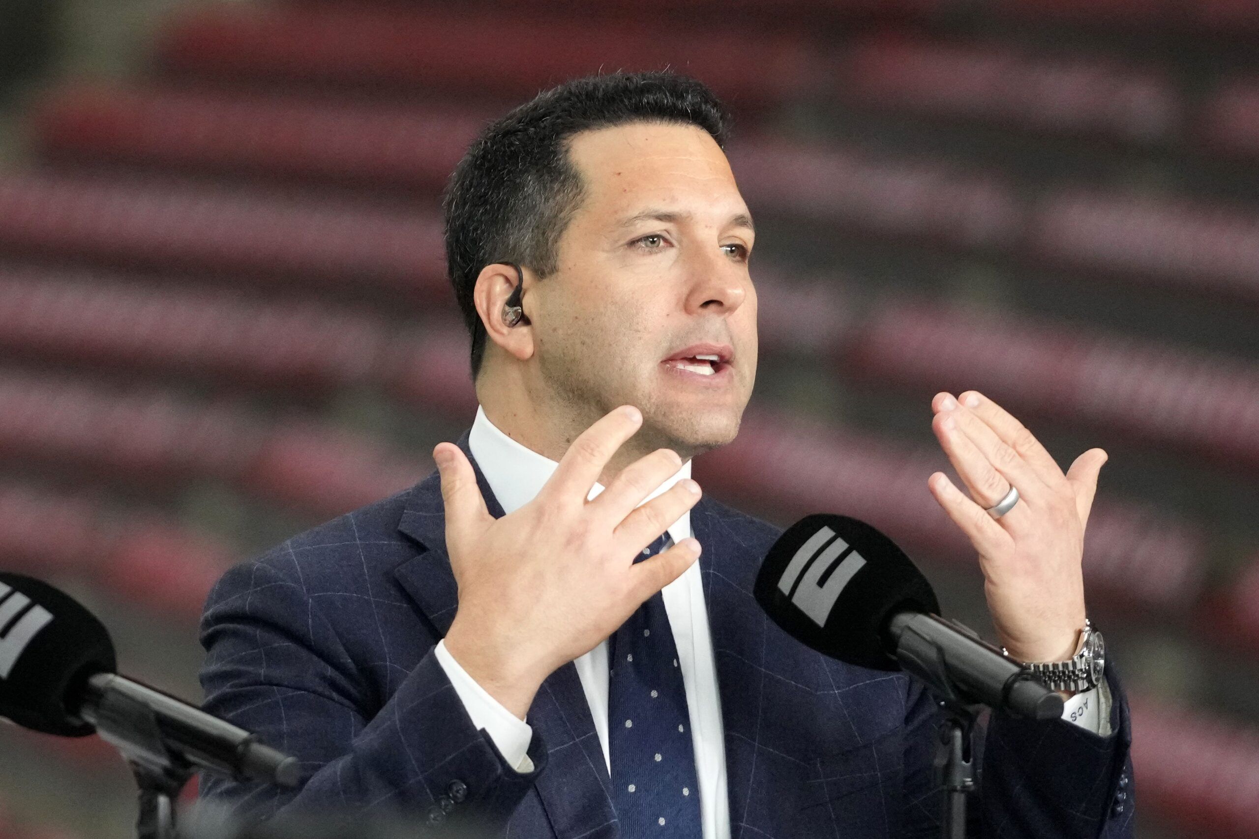 ESPN's Adam Schefter in 2024 at the College Football Playoffs.