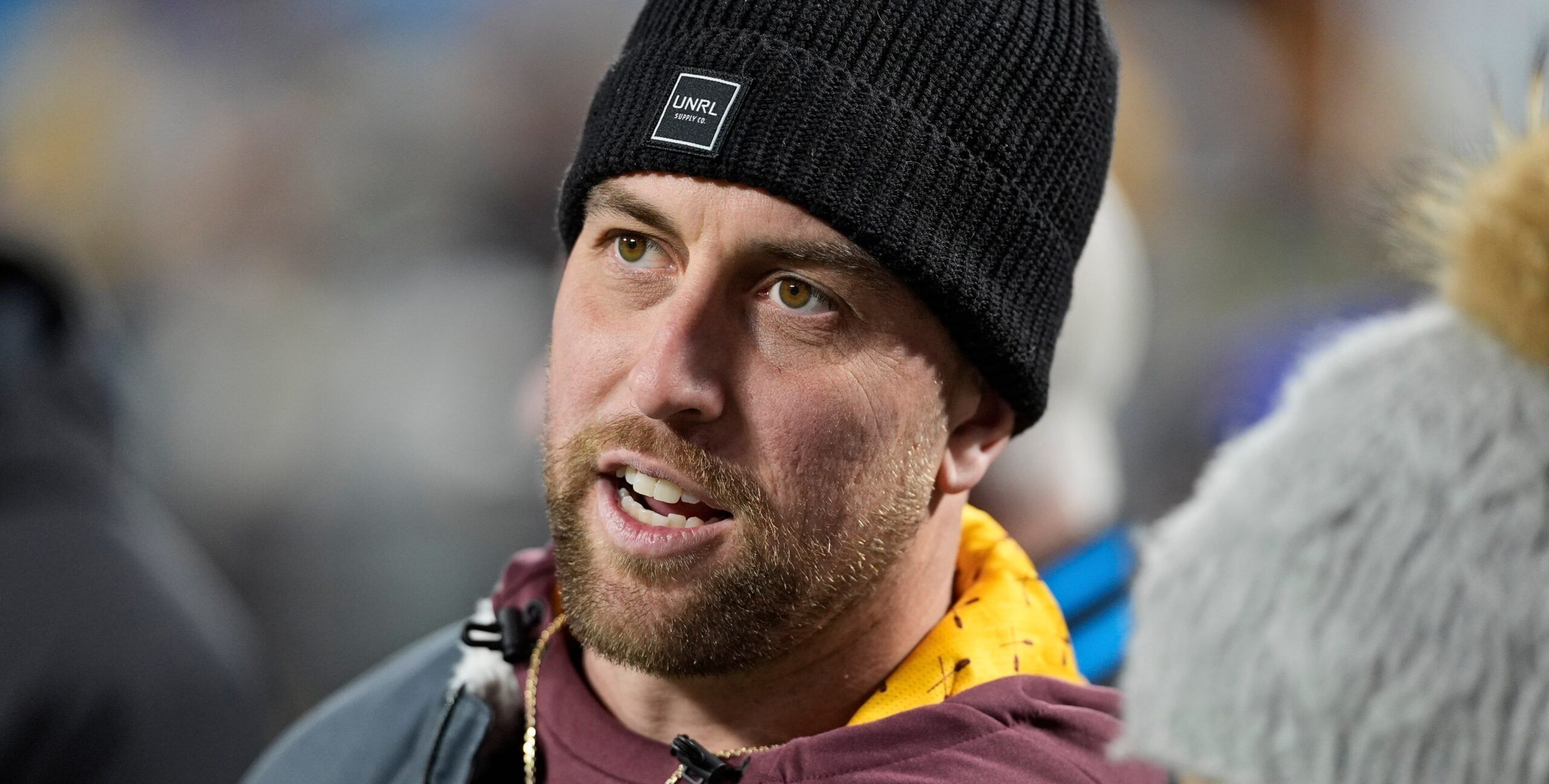 Adam Thielen stands on the field during the Dukes’ Mayo Bowl at Bank of America Stadium.
