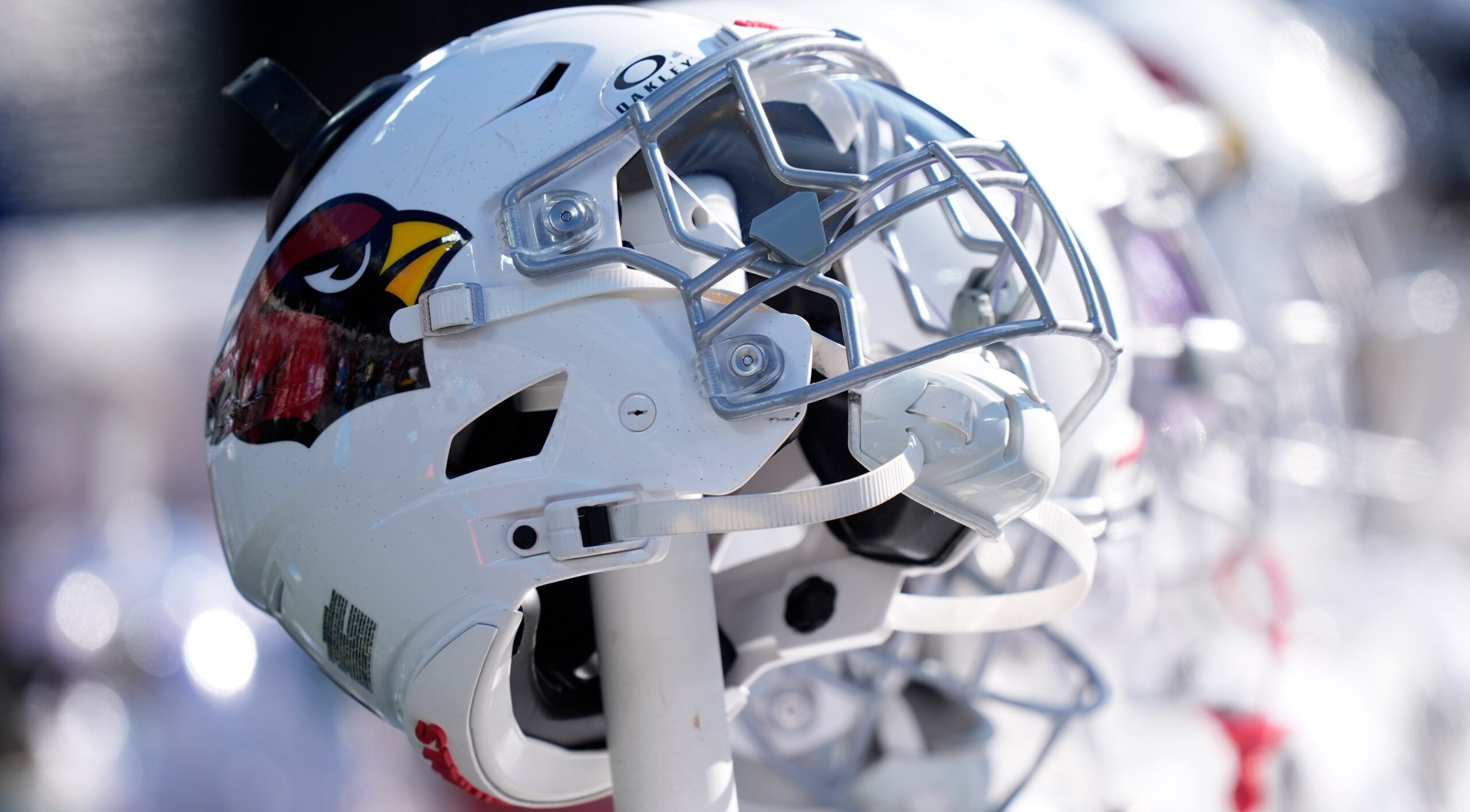 An Arizona Cardinals helmet in the summer of 2025.