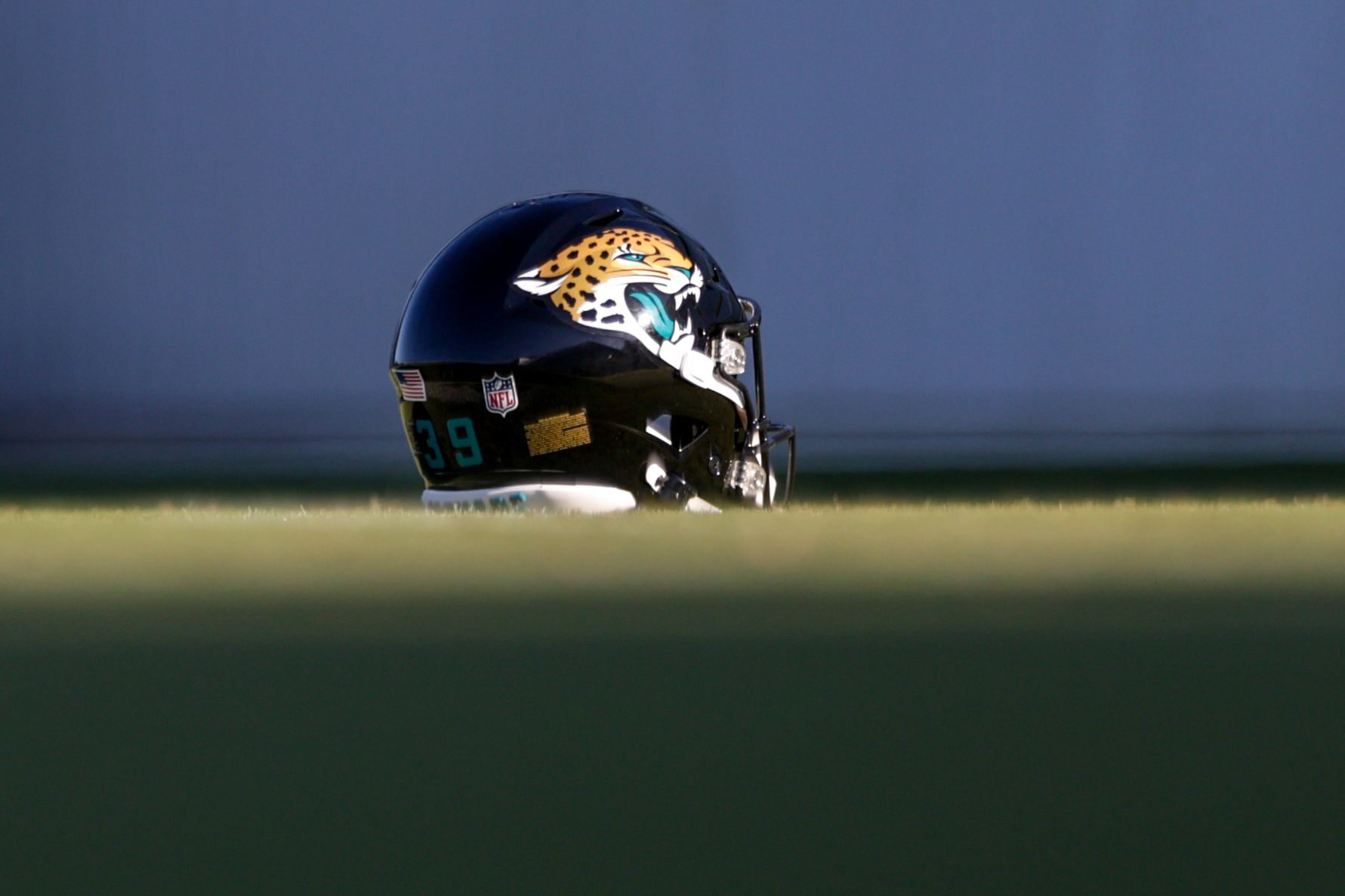 A Jaguars helmet in the summer of 2025