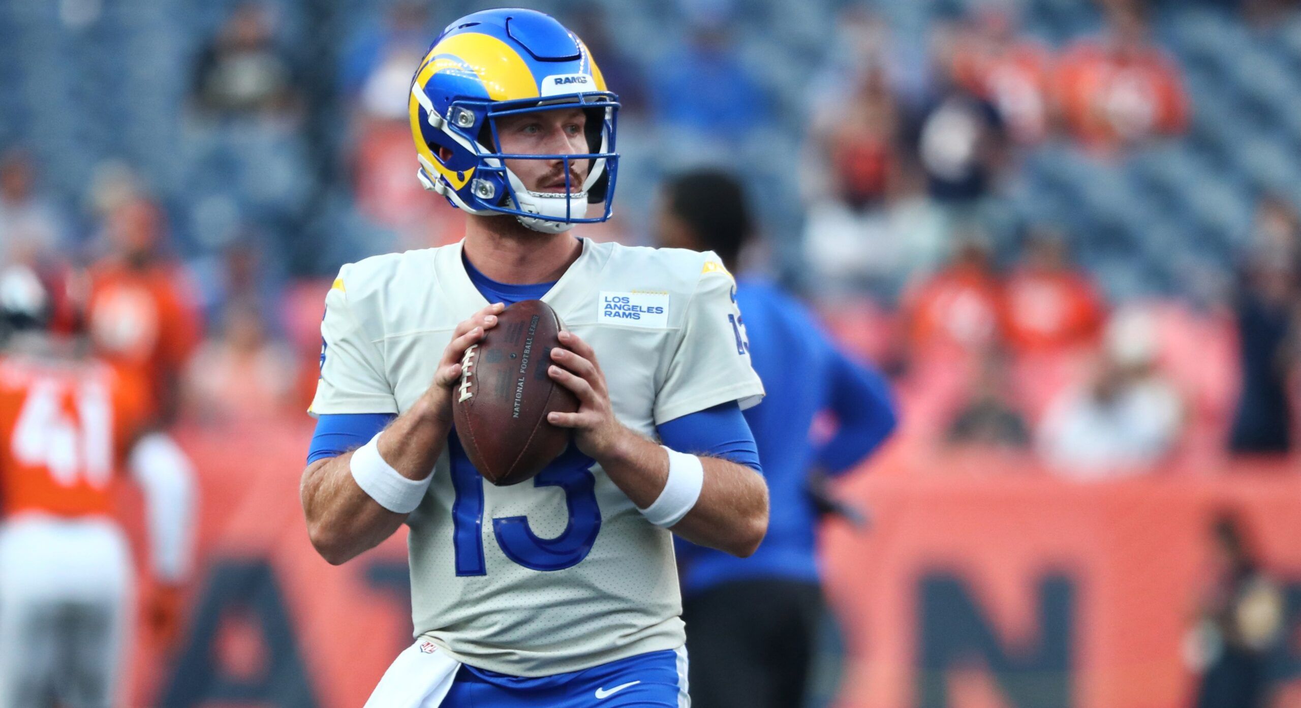 Rams QB John Wolford in 2021 with the Rams.