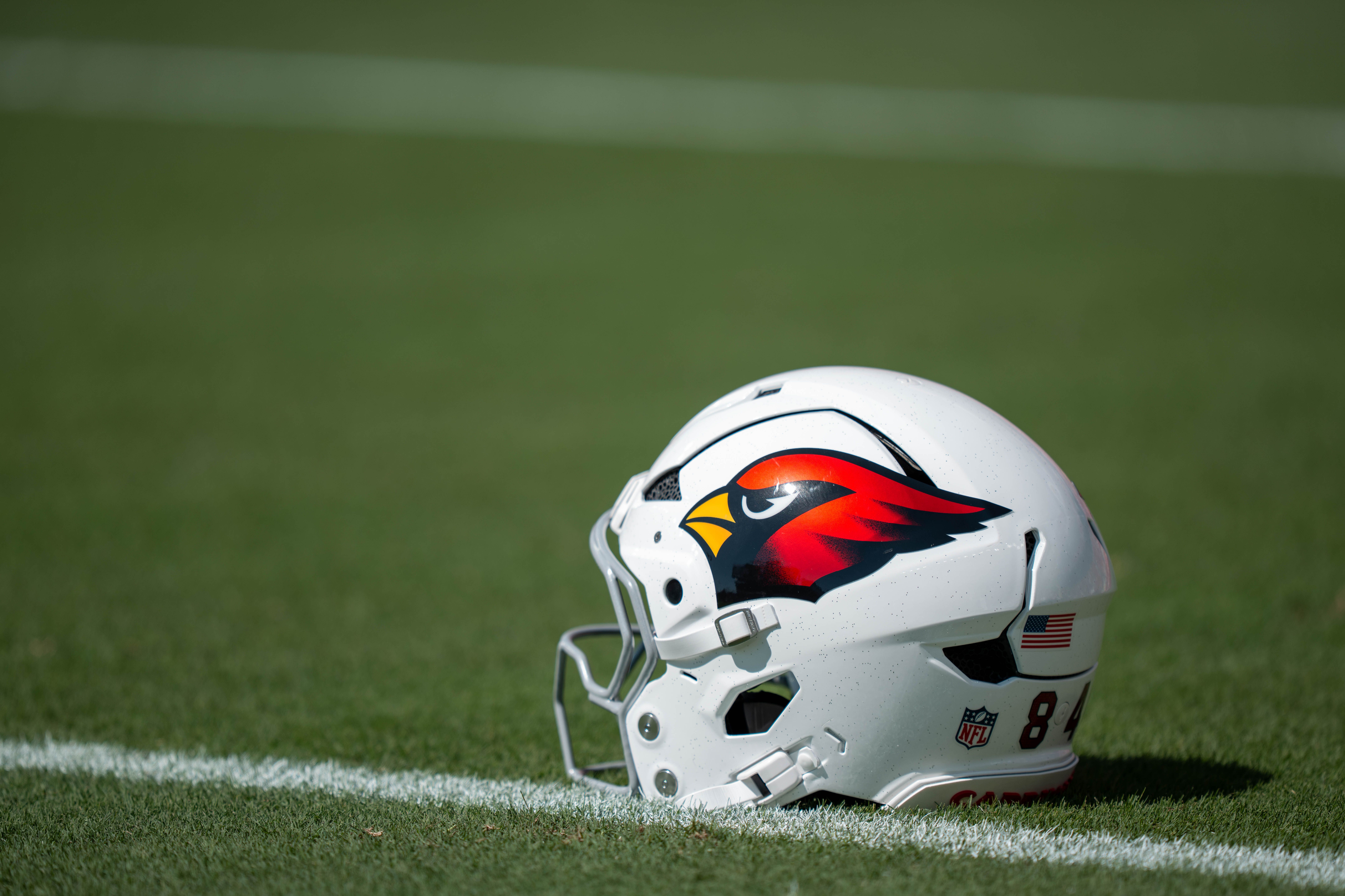 An Arizona Cardinals helmet in 2025