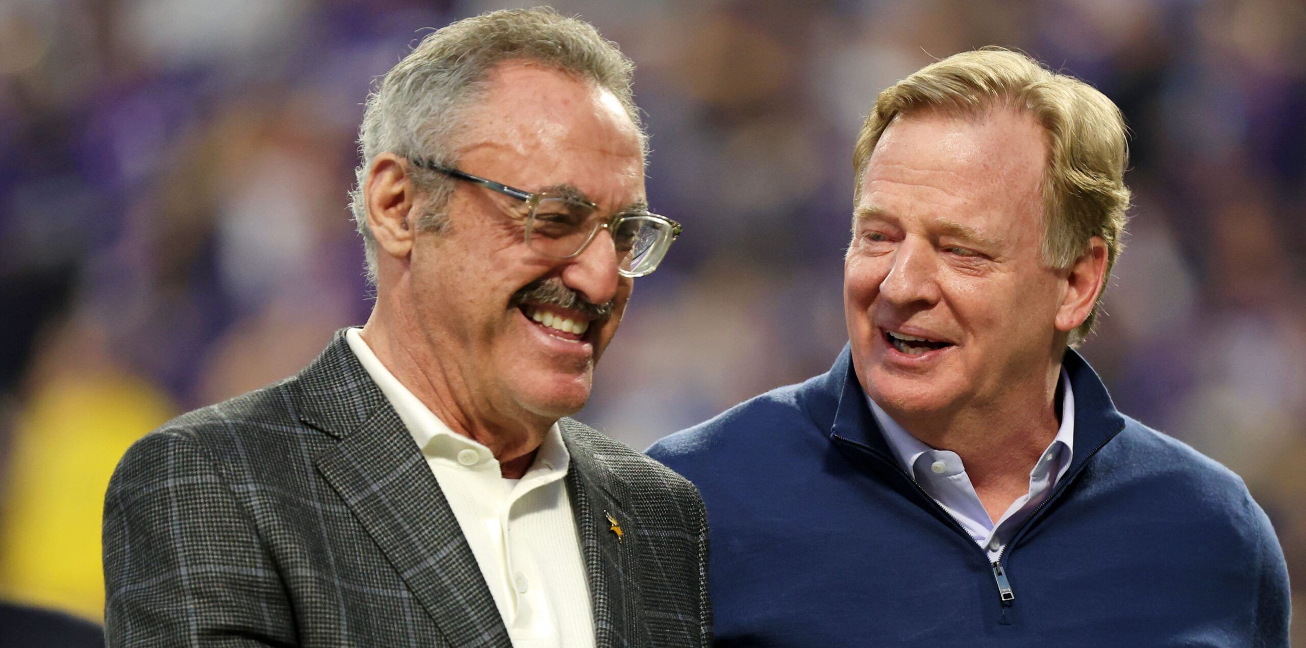 Zygi Wilf and Roger Goodell in the 2022 postseason.