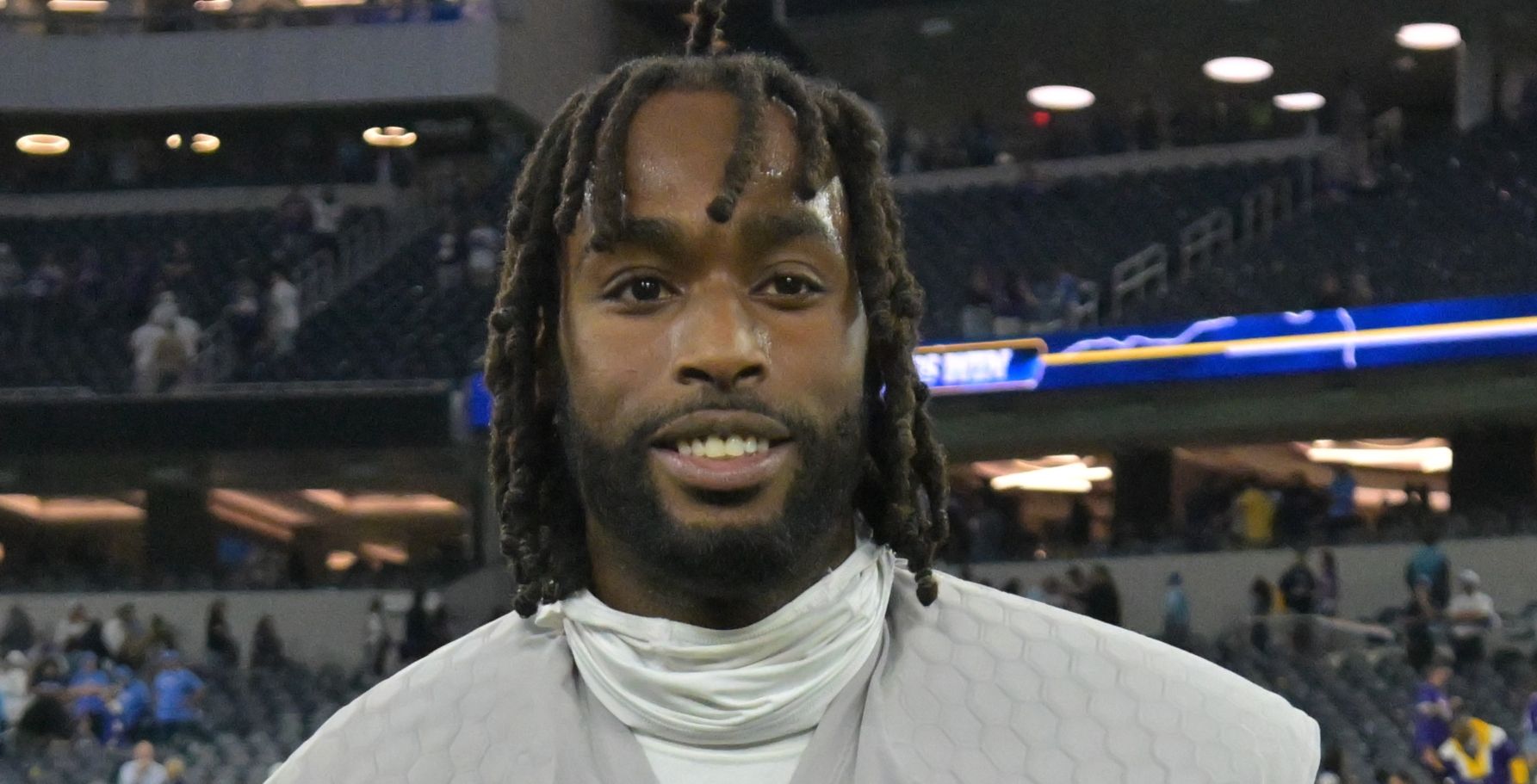 Vikings CB Dwight McGlothern after a game against the Chargers in 2025