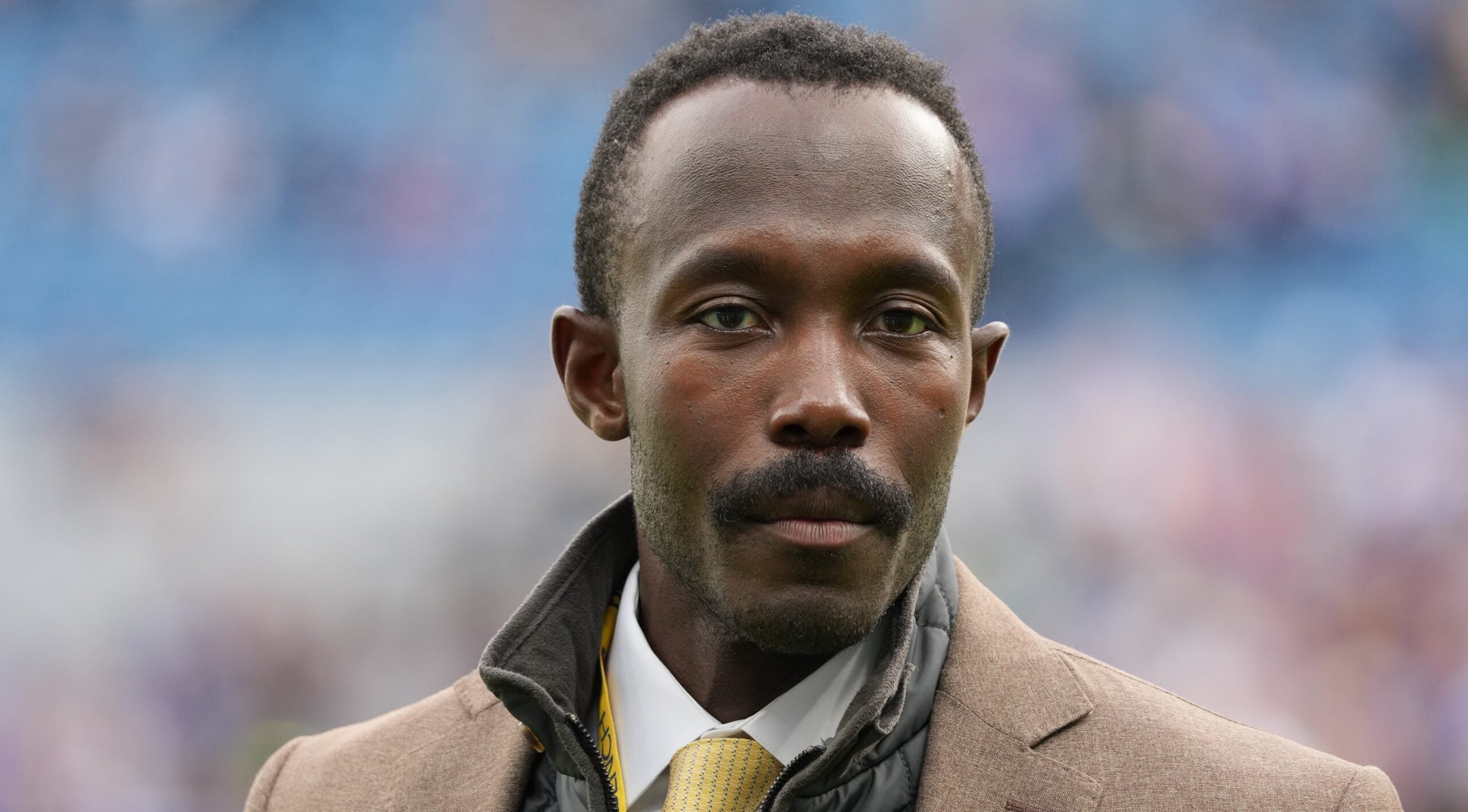 Kwesi Adofo-Mensah on the sideline before the game in Dublin.