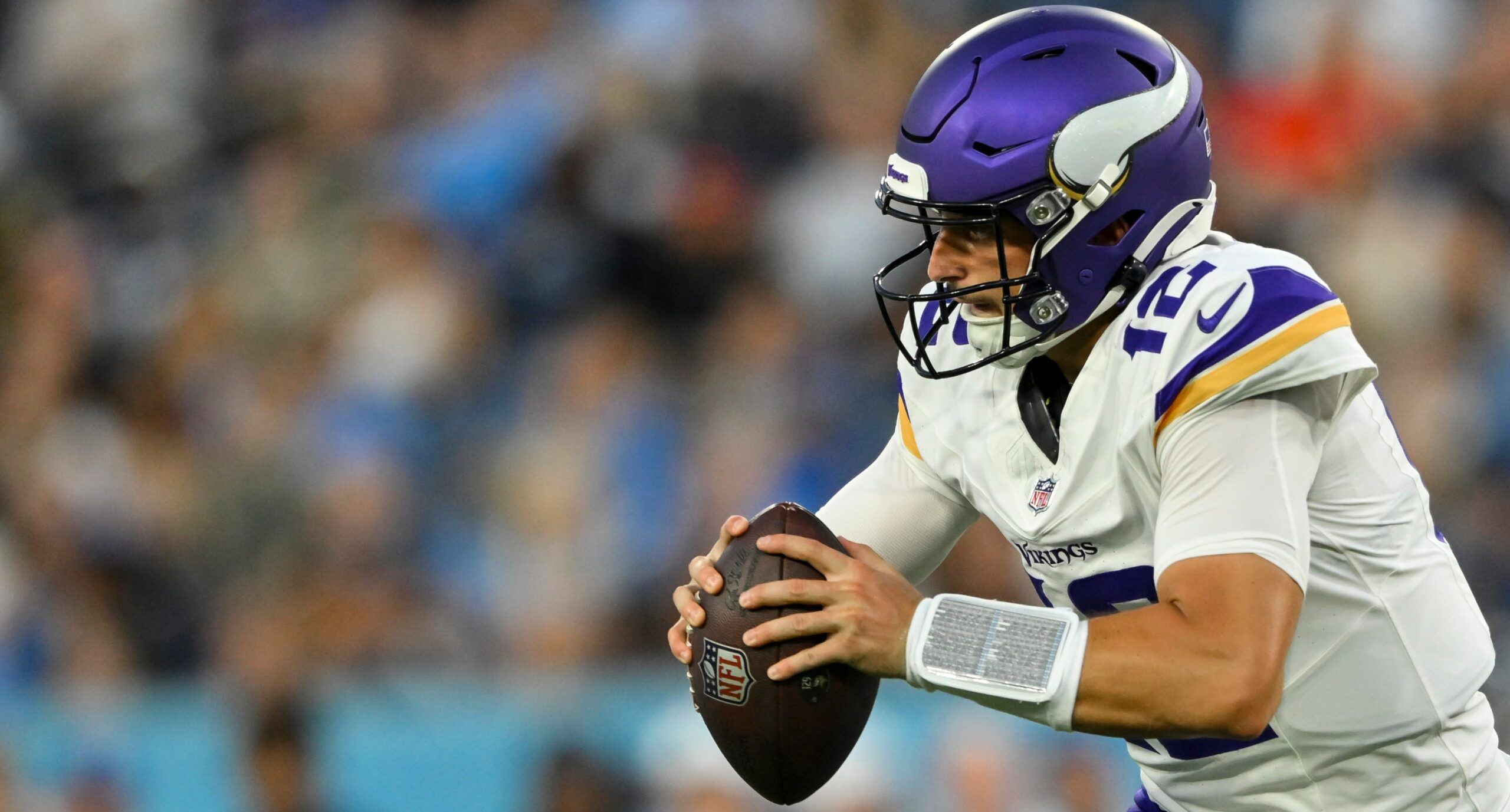 Vikings QB Max Brosmer in the preseason of 2025