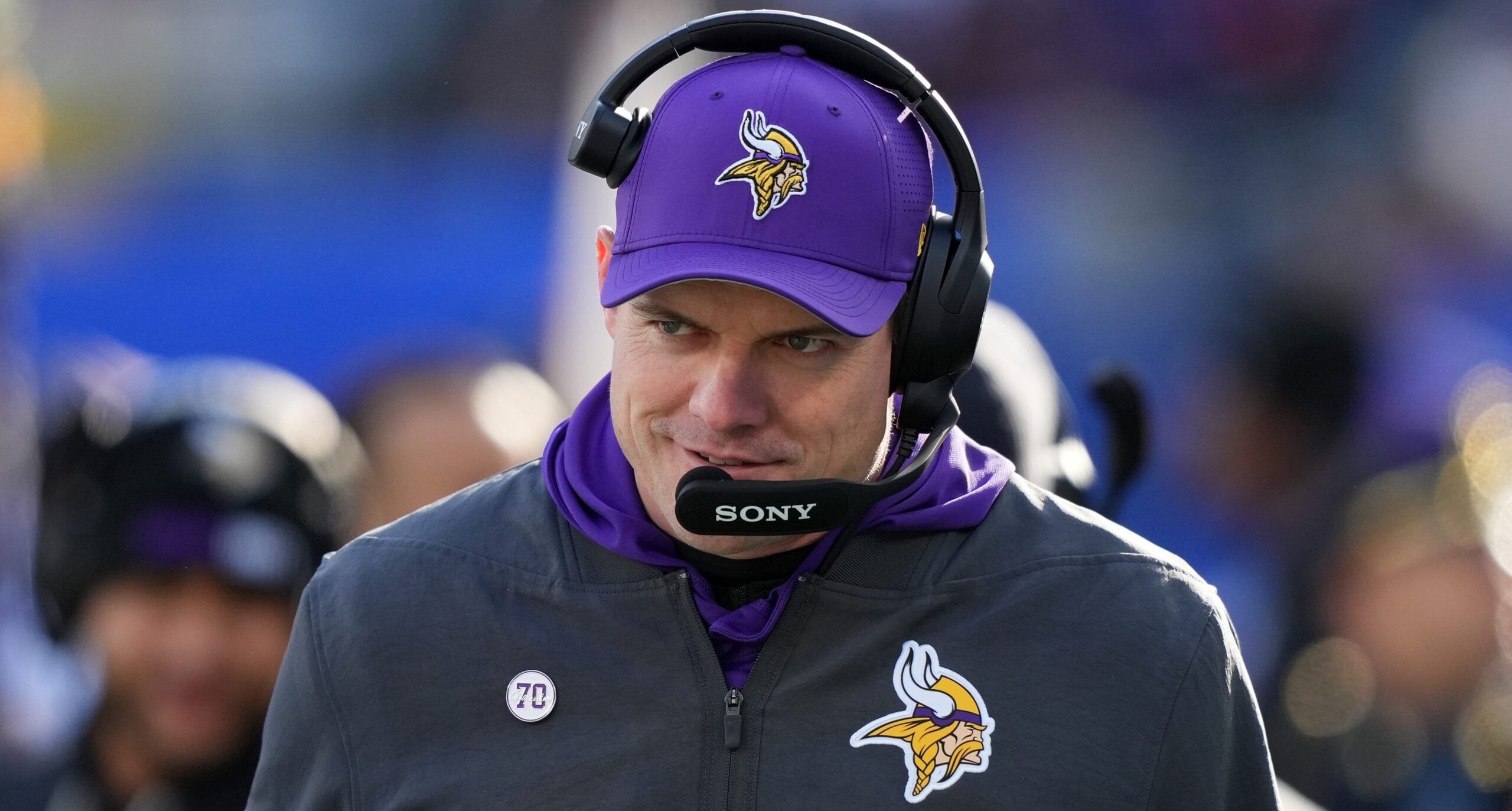 Vikings head coach Kevin O'Connell at the New York Giants in 2025.