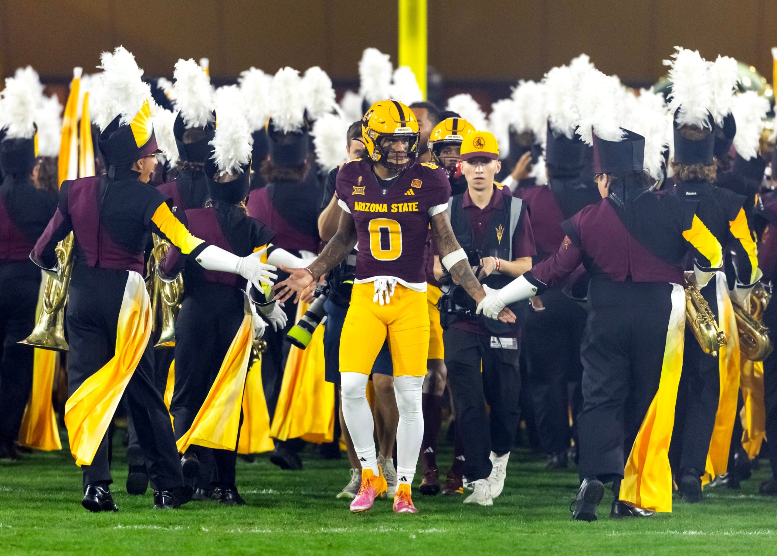 Jordyn Tyson lines up during the Territorial Cup game against Arizona in Tempe.
