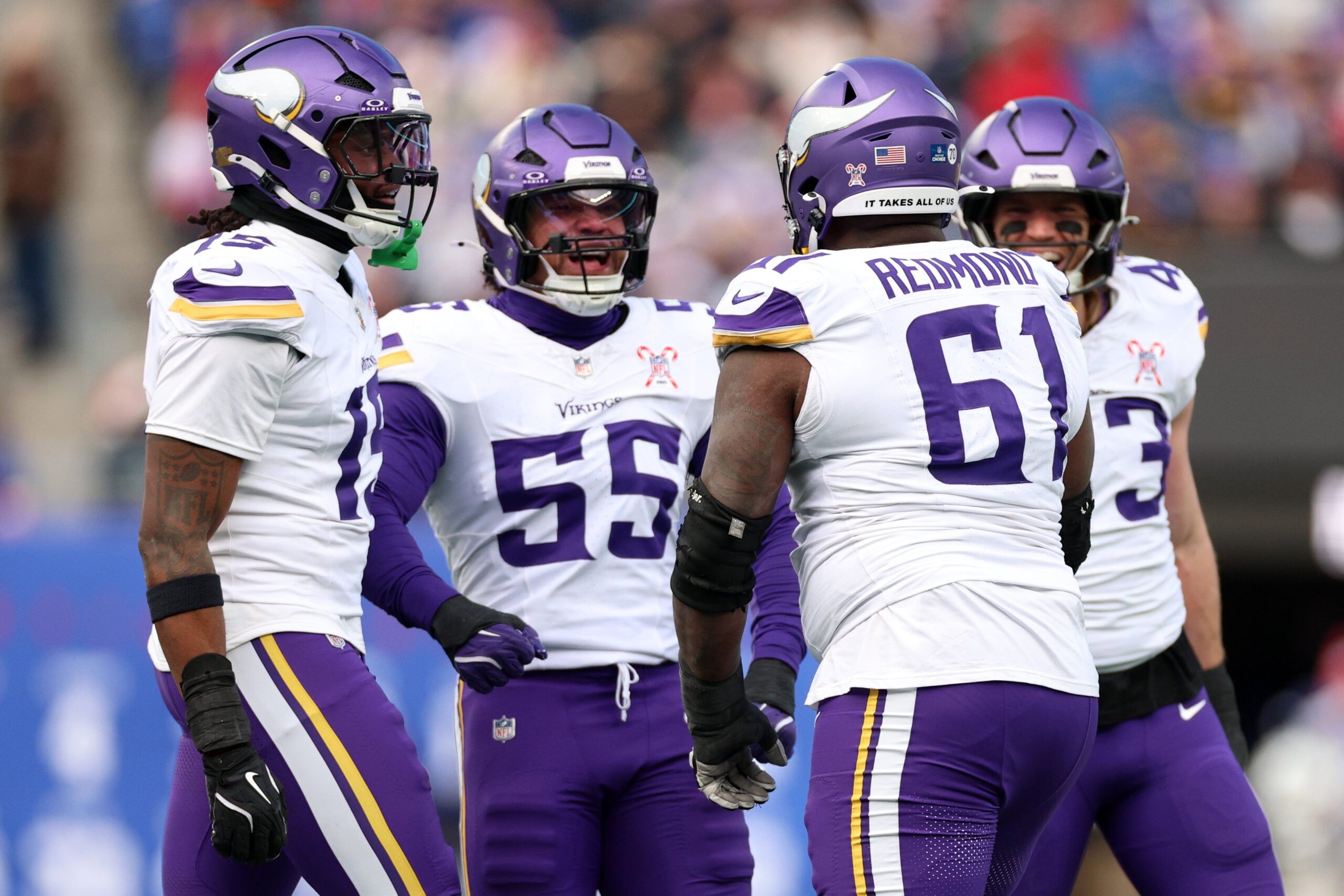Vikings defenders agains the new York Giants in 2025