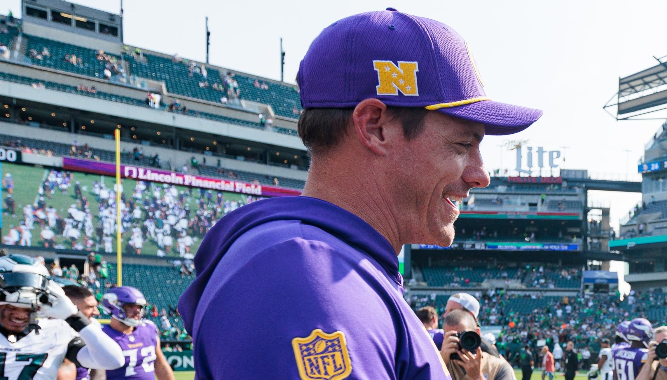 Vikings HC Kevin O'Connell in 2024 at PHI