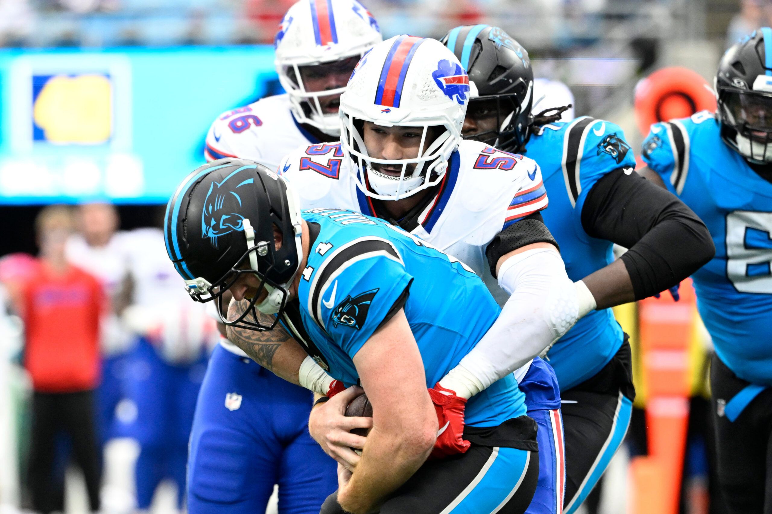 CAR QB Andy Dalton sacked in 2025