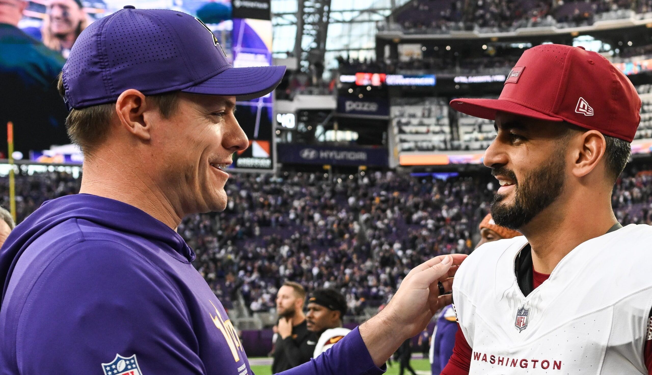 Kevin O'Connell & Marcus Mariota in December 2025