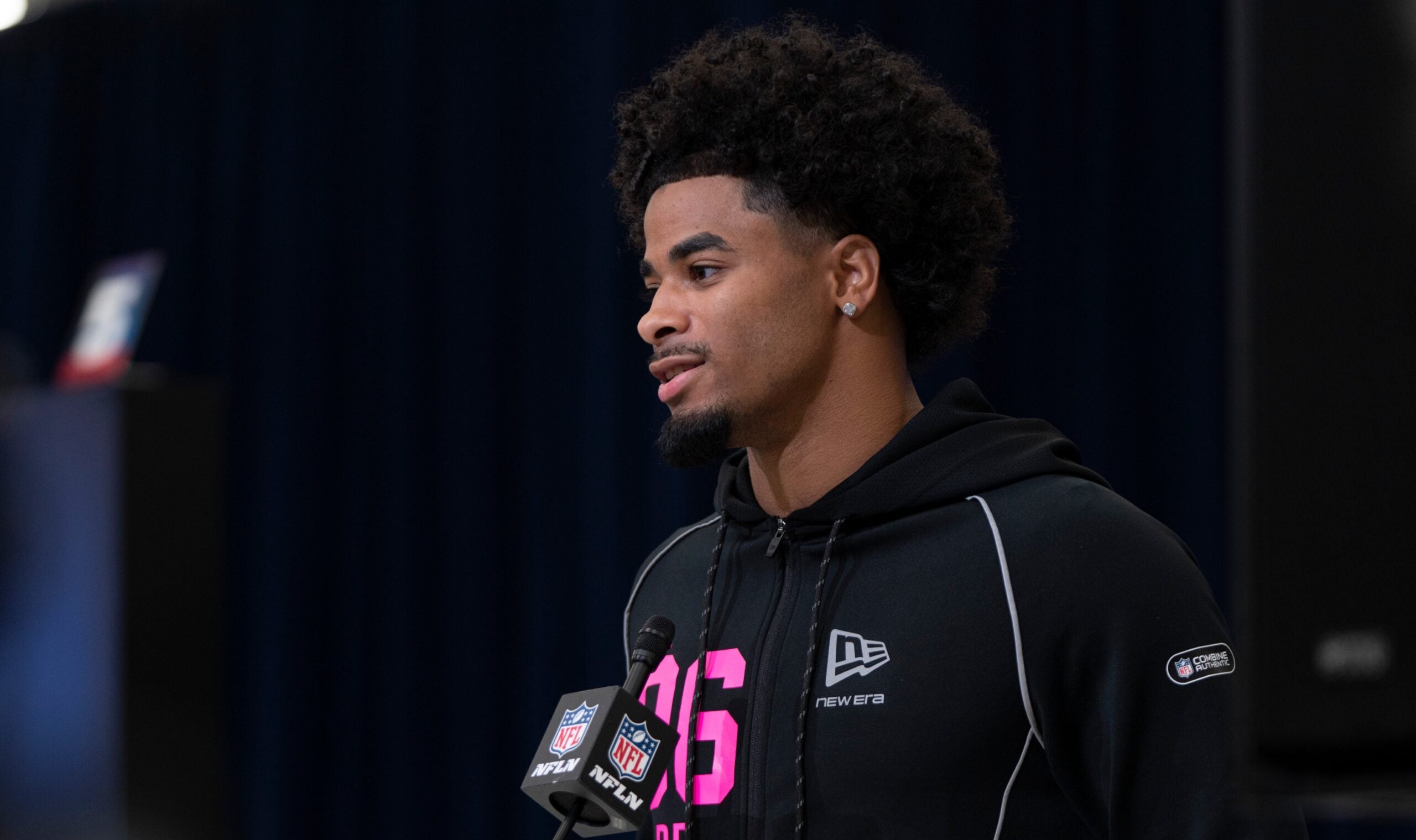 LSU CB Mansoor Delane at the 2026 NFL Combine