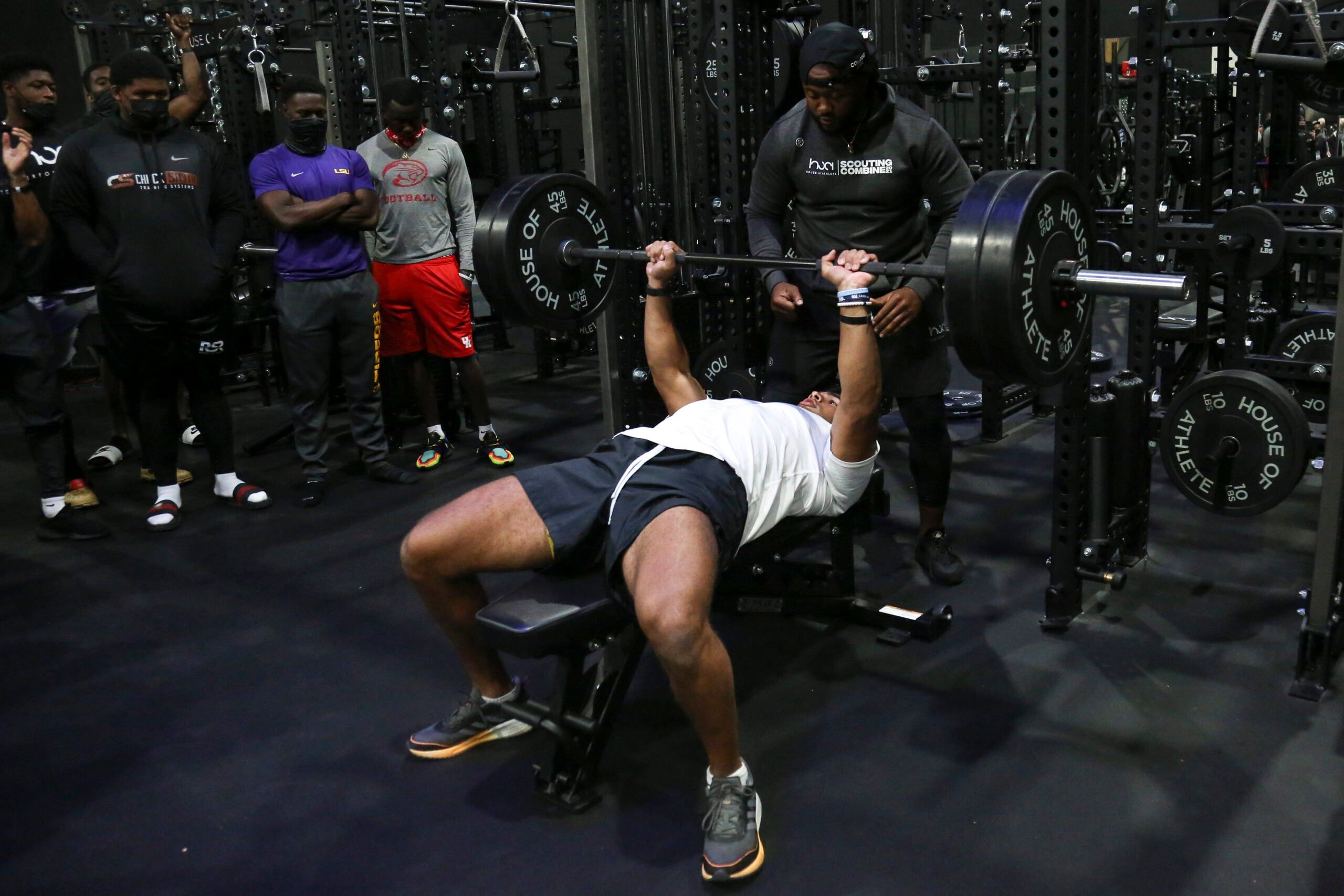 Linebacker Chazz Surratt in 2021 working out