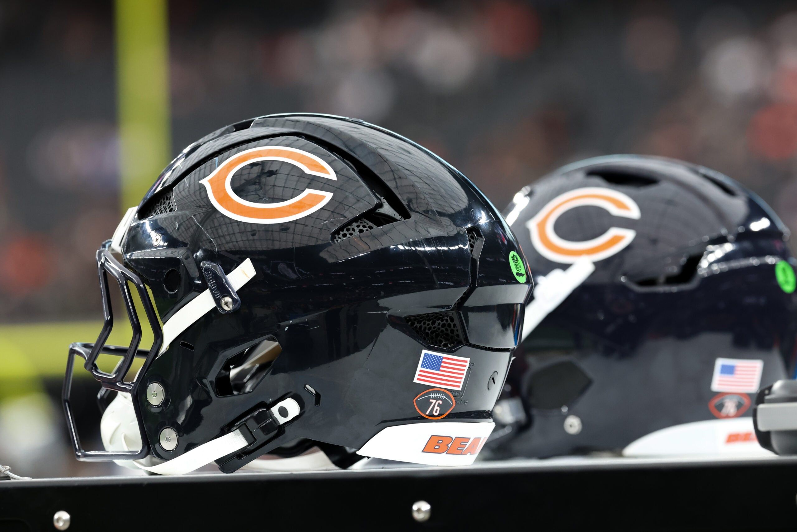 Chicago Bears helmets in 2025 agains the Raiders