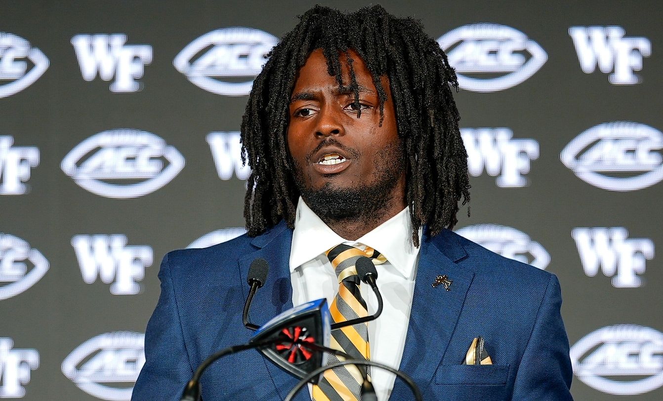 Wake Forest RB Demond Claiborne in the summer of 2025 in Charlotte