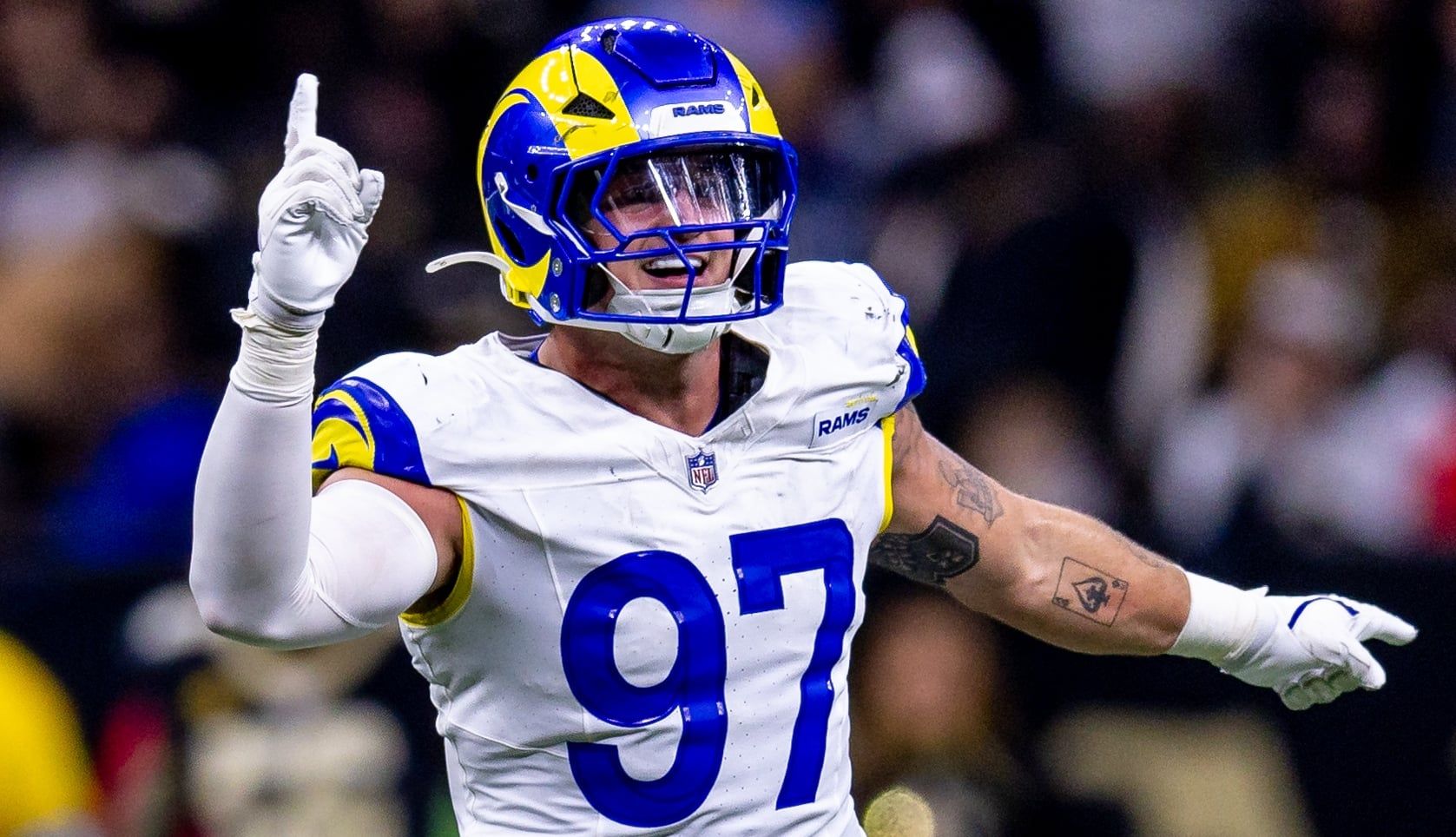 Rams OLB Michael Hoecht against the Saints in 2024