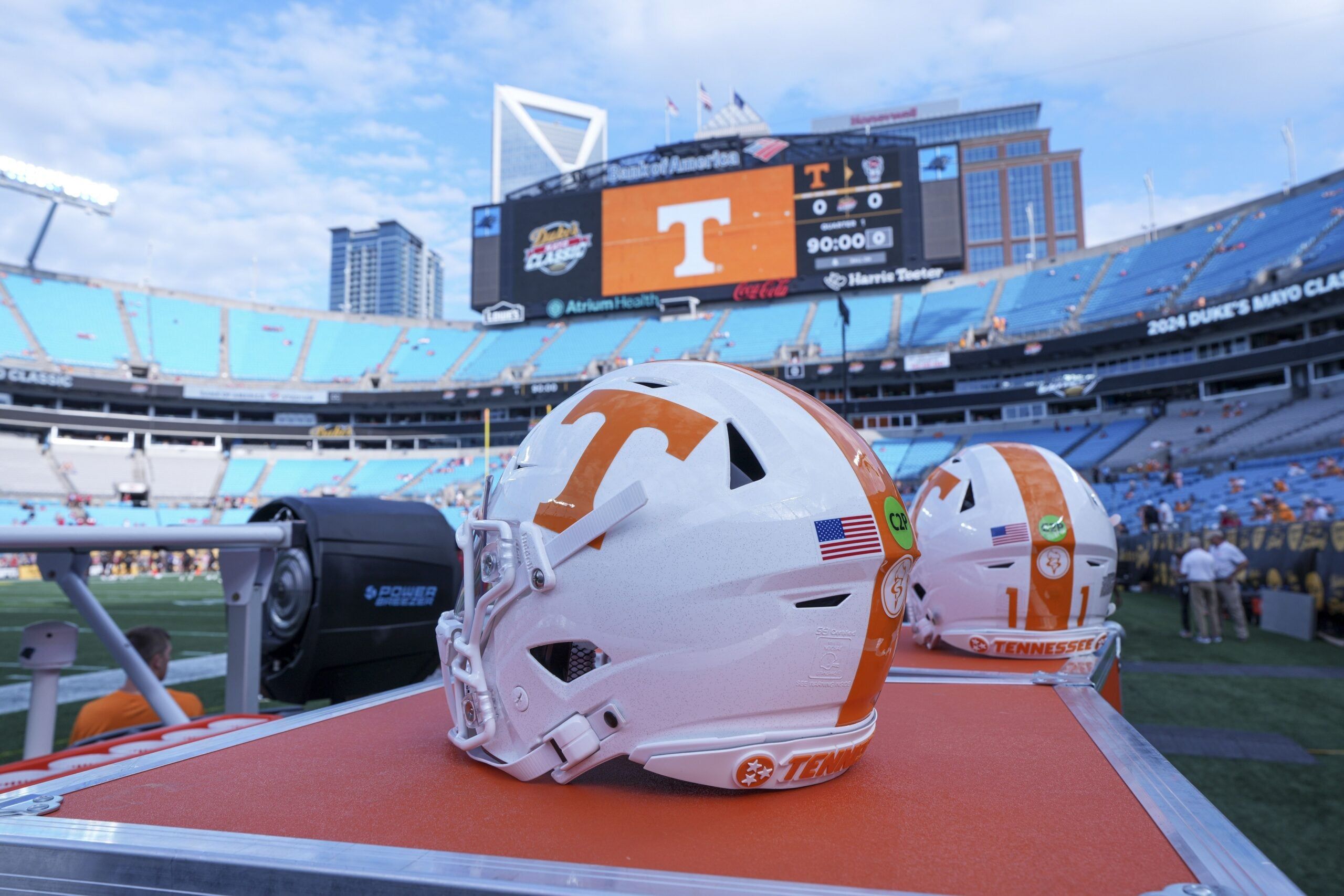 Tennessee CB Jermod McCoy's helmet on display in 2024