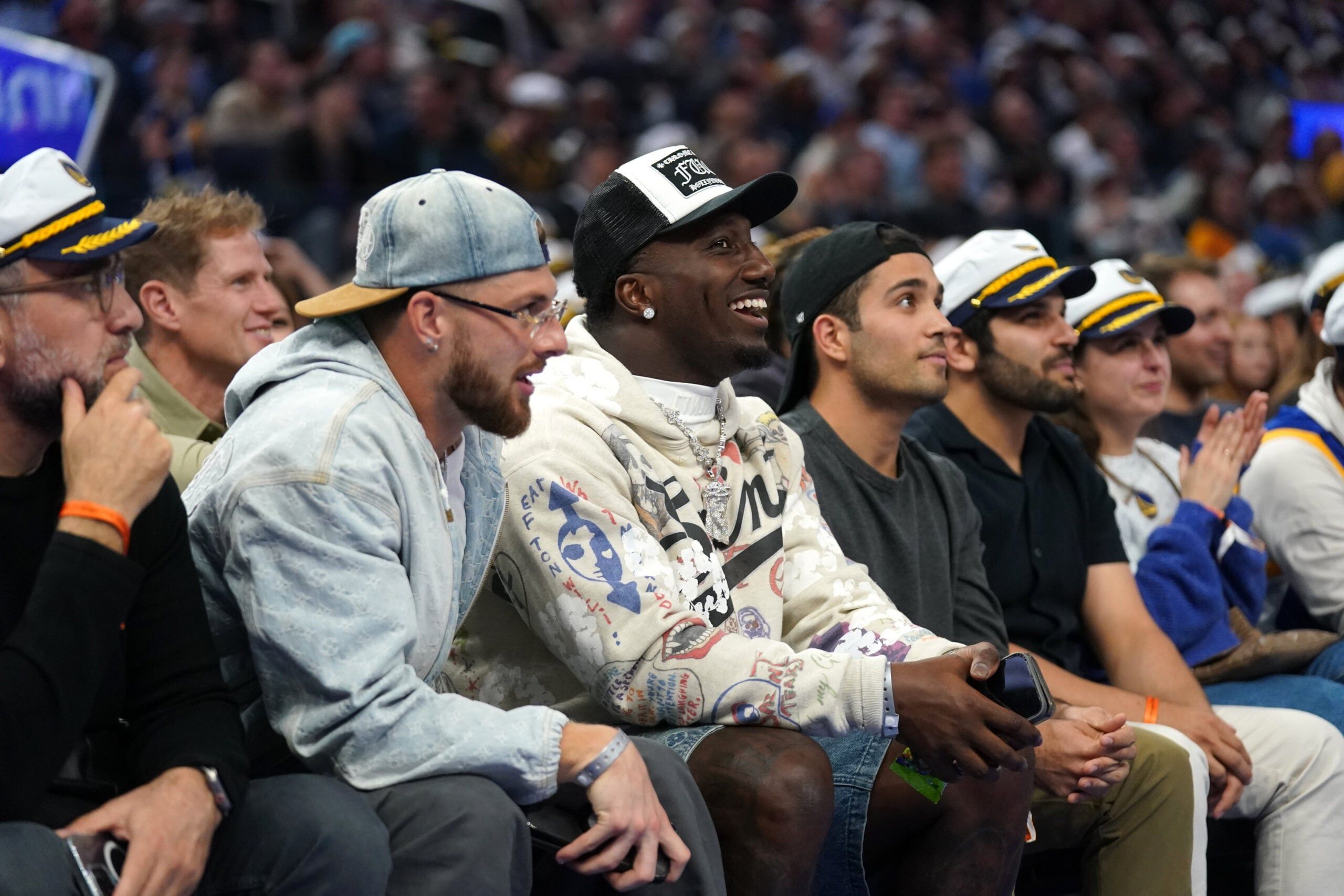 49ers WR Deebo Samuel at a Warrios game in 2024