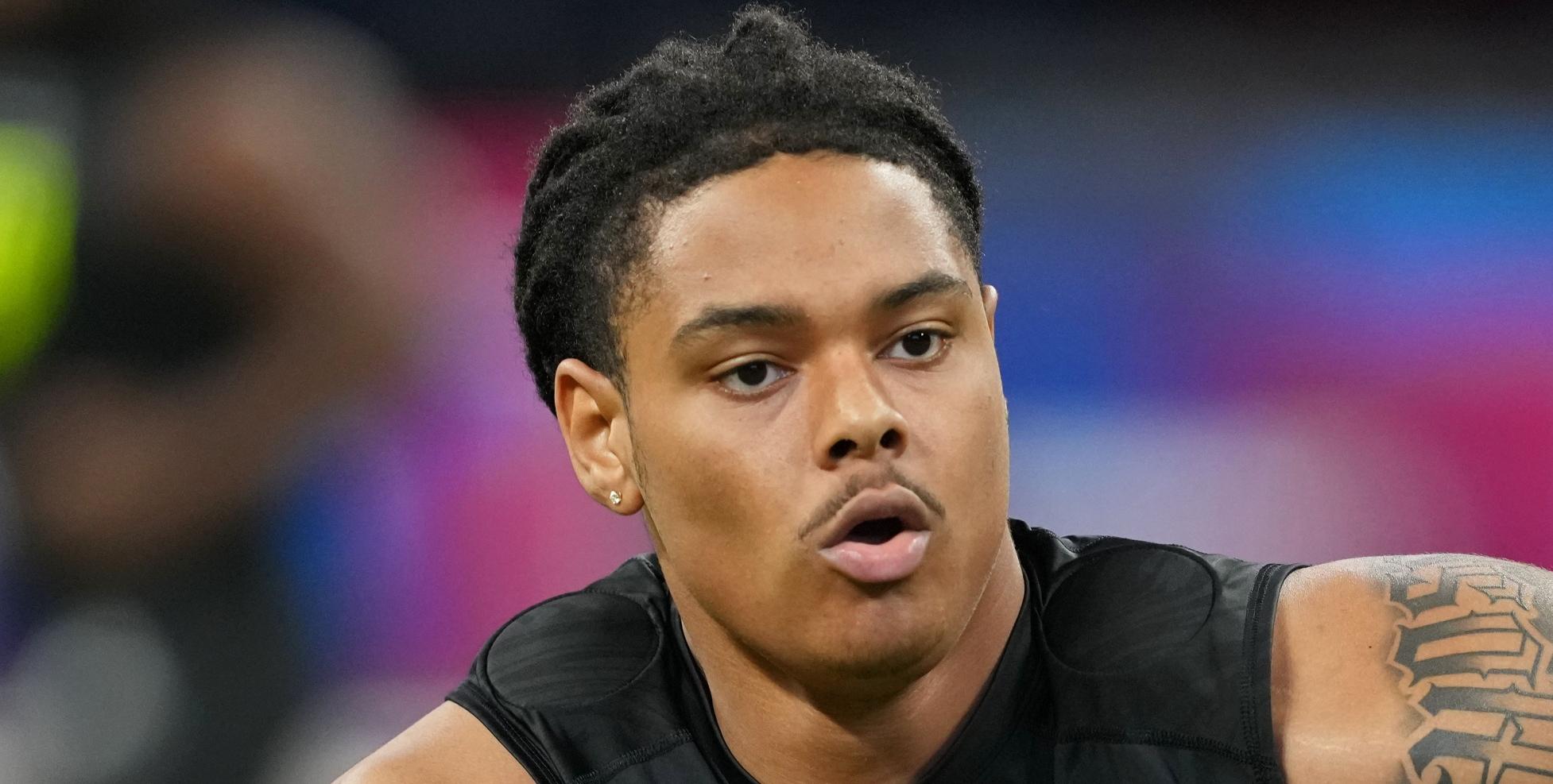 Vikings DT Tyrion Ingram-Dawkins at the NFL Combine in 2025