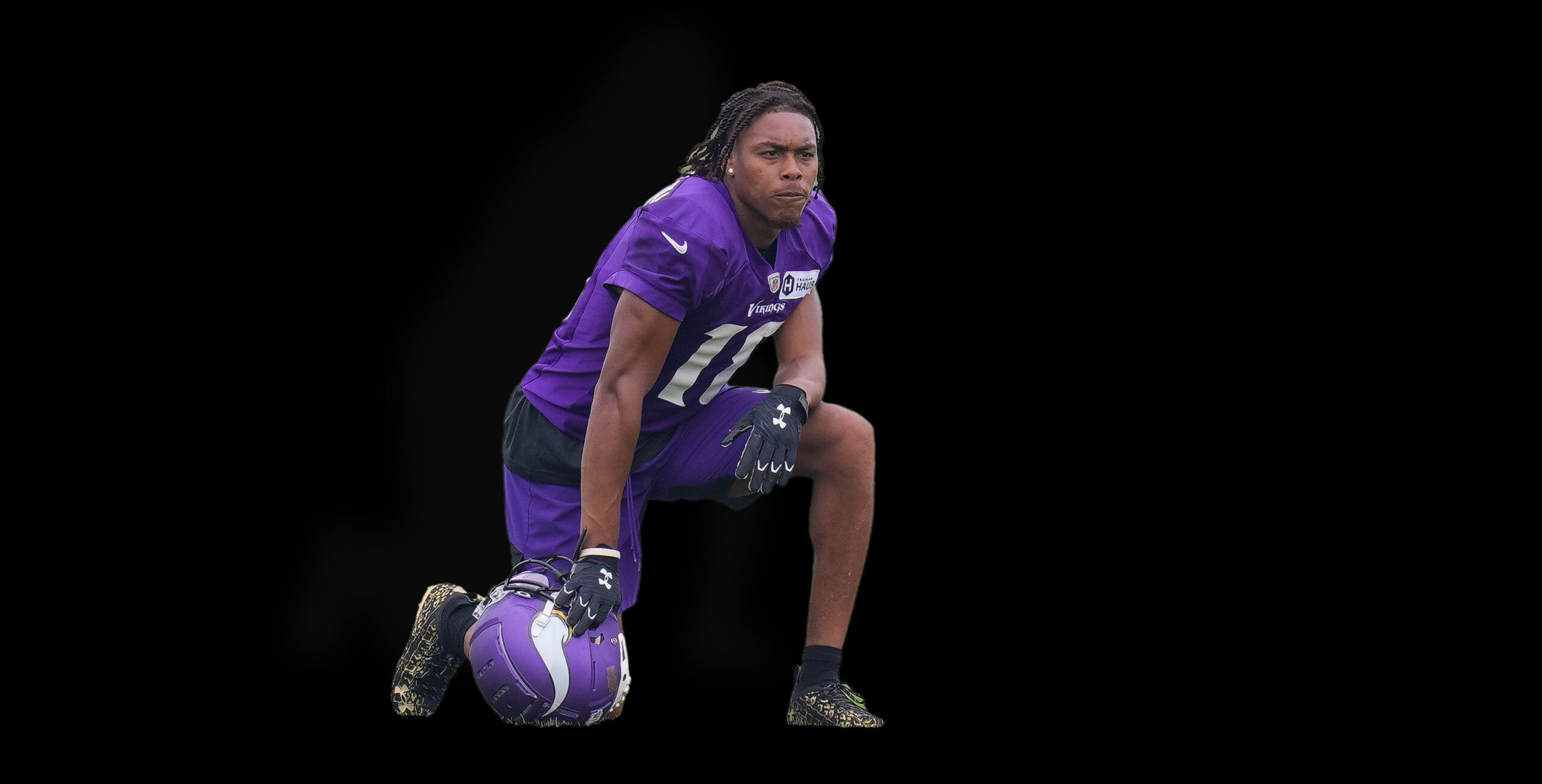 Justin Jefferson at Vikings training camp in 2021.