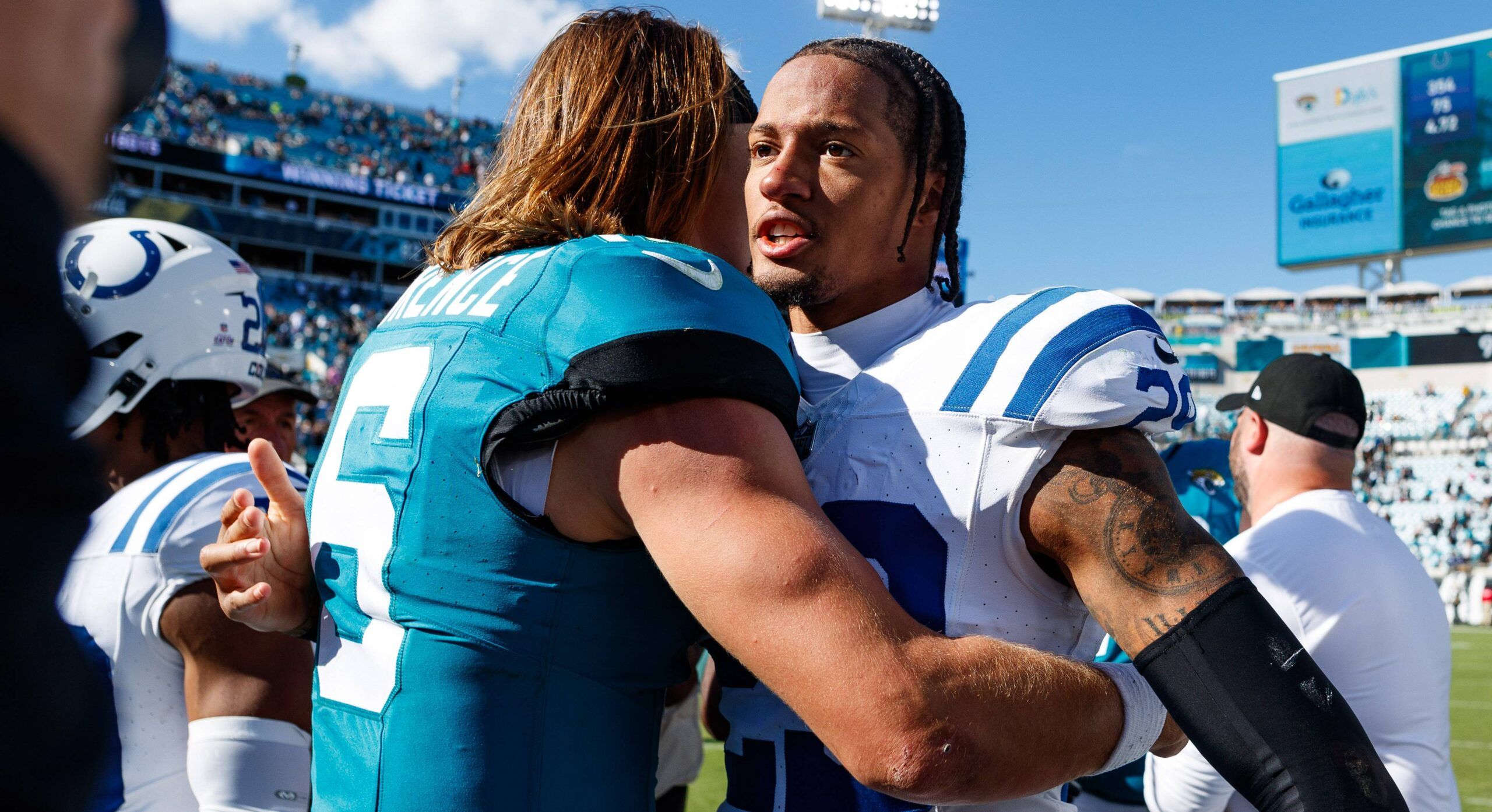 Colts CB Juju Brents and Jaguars QB Trevor Lawrennce