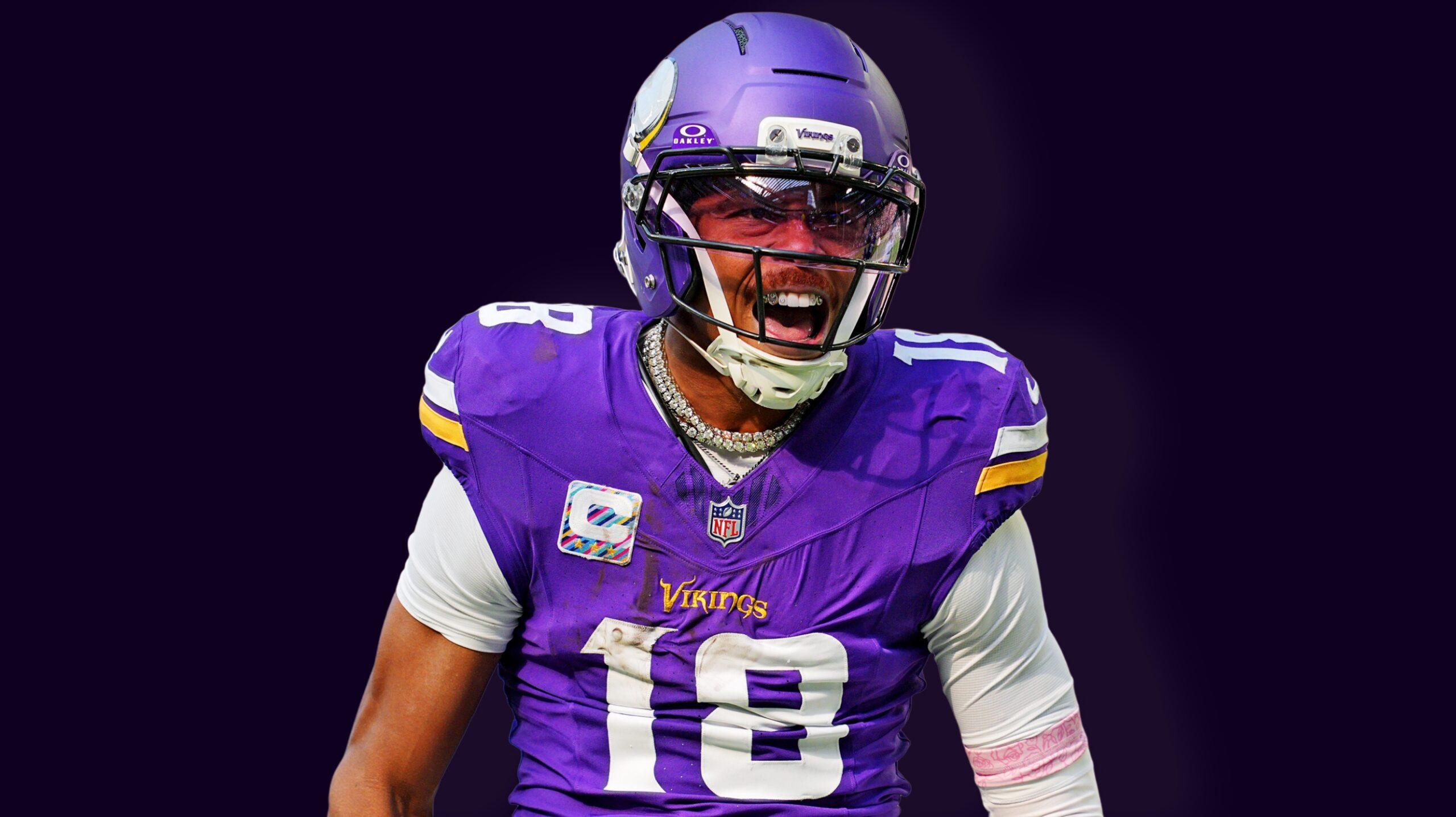 Vikings WR Justin Jefferson against the Eagles in 2025