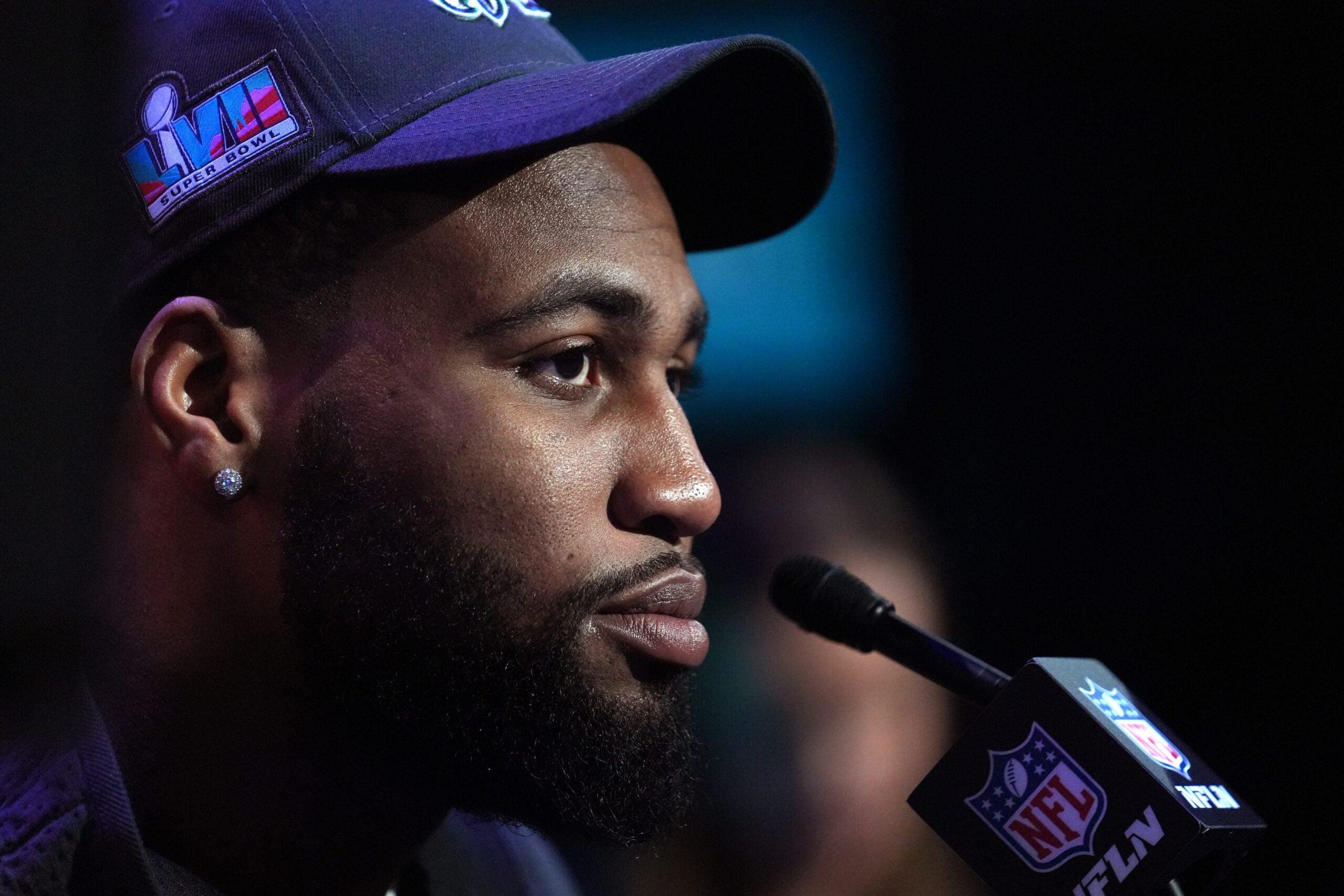 Haason Reddick at the Super Bowl in 2023
