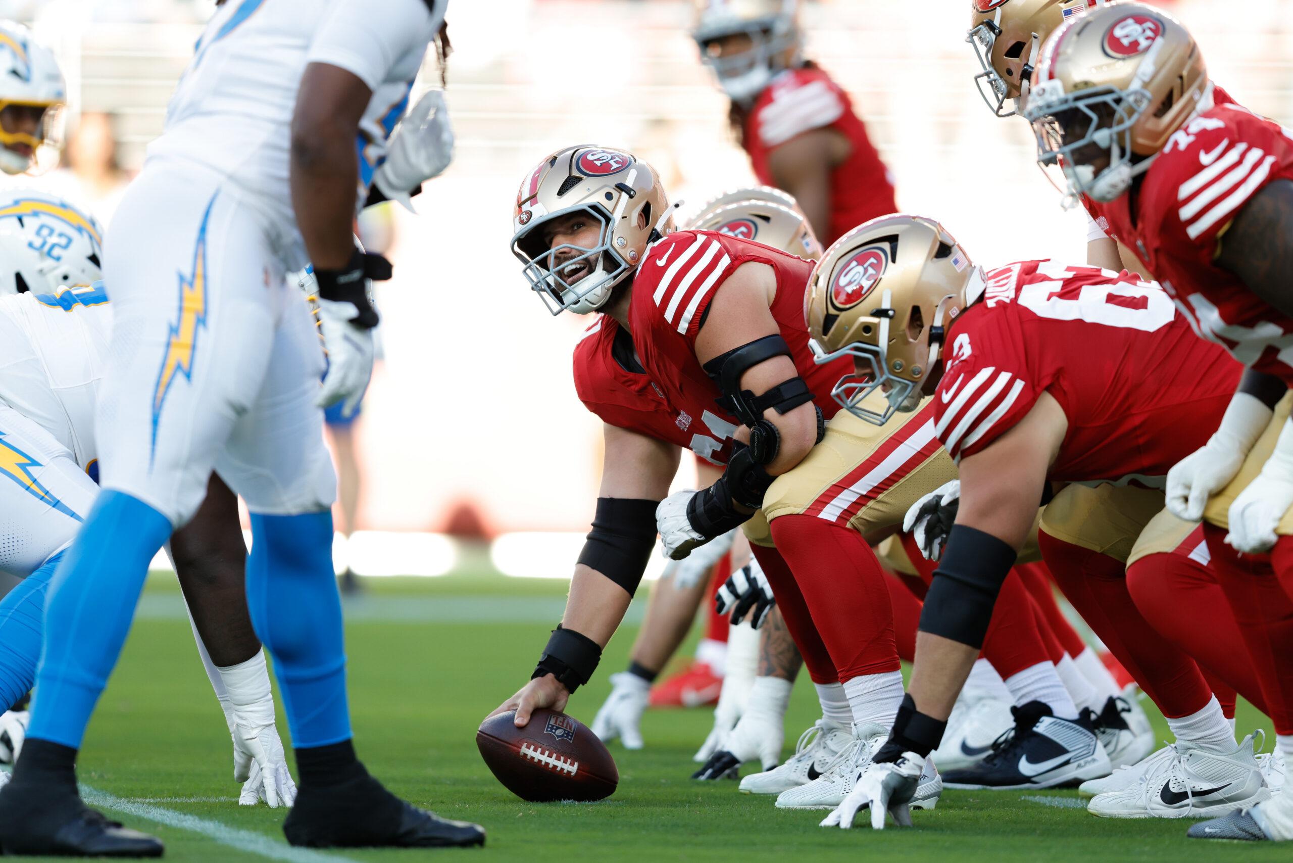 49ers center Matt Hennessy in 2025