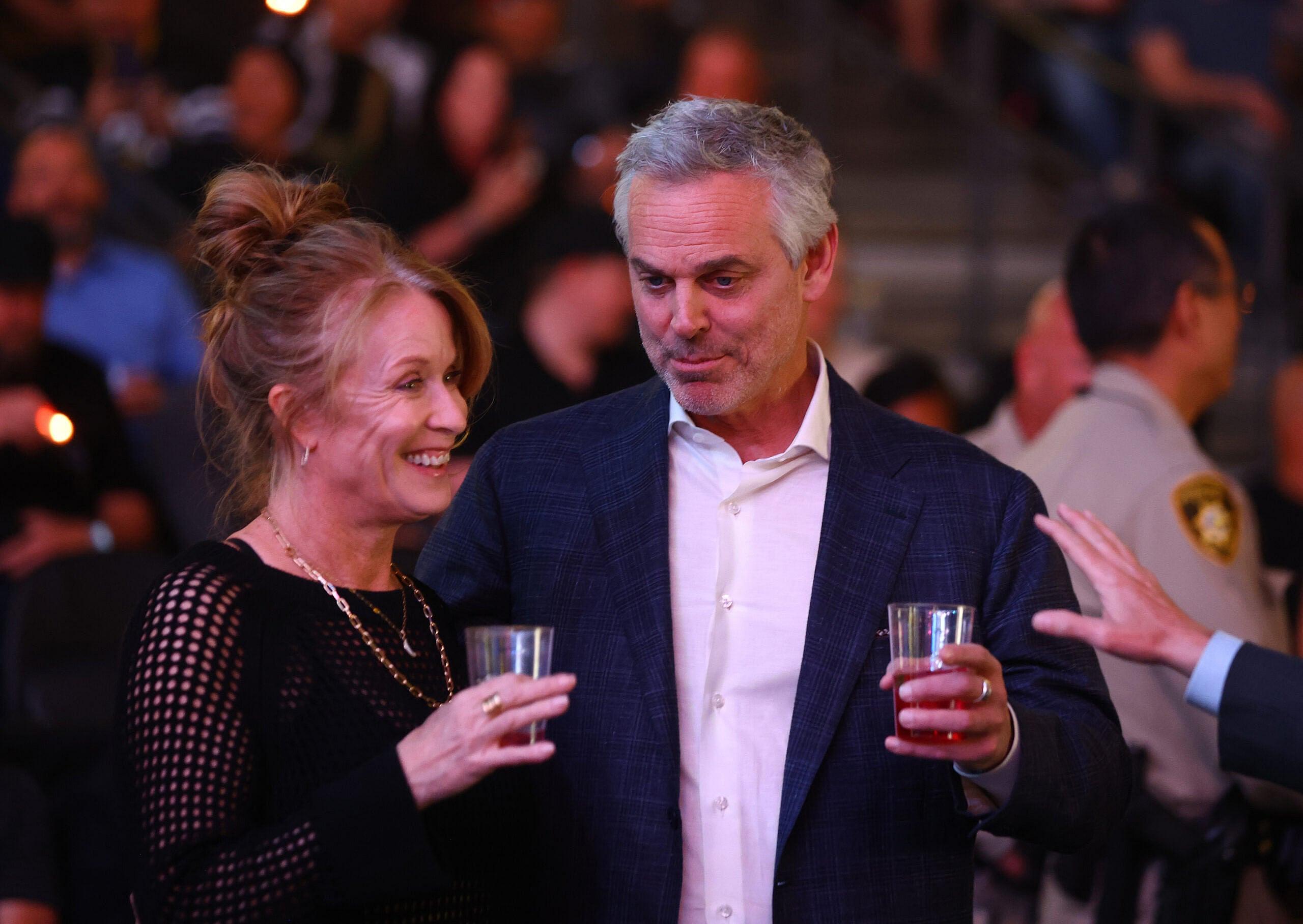 Colin Cowherd attends UFC 300 with his wife, Ann Cowherd.