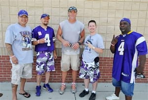 Gruben (second from the right) with Favre and his friends in Mississippi