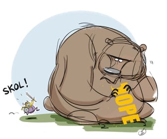 Matt Engstrom Vikings Illustrations Bears Eating Hope