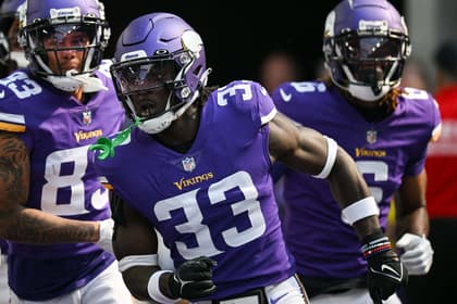 Brian Asamoah in action against Lions at U.S. Bank Stadium.