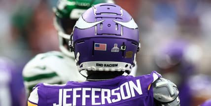 Justin Jefferson in London with the Vikings in 2024.