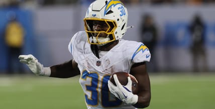 Chargers RB Kimani Vidal in the 2025 preseason.
