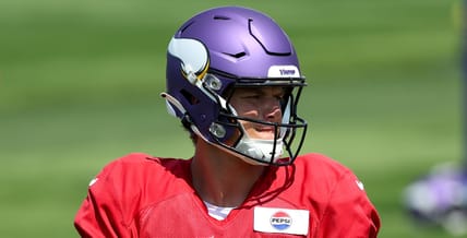 J.J. McCarthy at training camp in 2025.