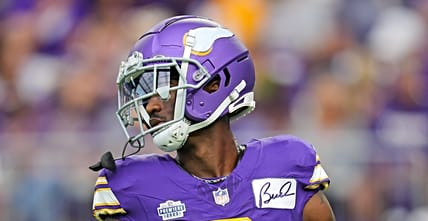 Jordan Addison warms up before the Vikings’ game vs. the Buccaneers.