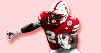 Cornhuskers RB Emmett Johnson in 2024 against the Buffaloes