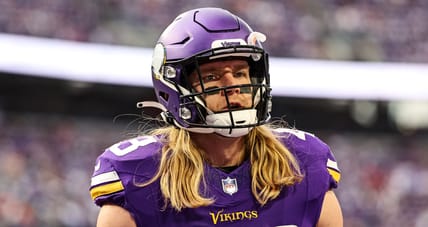 Andrew Van Ginkel before Vikings-Falcons game at U.S. Bank Stadium in 2024.
