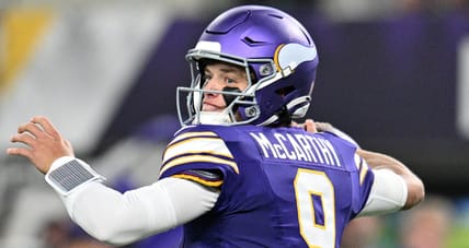 J.J. McCarthy in Week 2 against the Atlanta Falcons