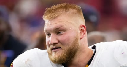 Commanders center Tyler Biadasz in 2024 against ARI