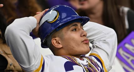 Vikings fans react during game vs. Colts at U.S. Bank Stadium.