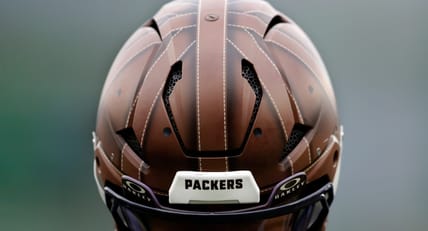 A Packers Helmet in 2024 worn by Josh Jacobs