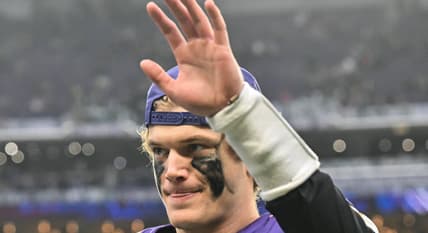 Vikings QB J.J. McCarthy against the Packers in 2025